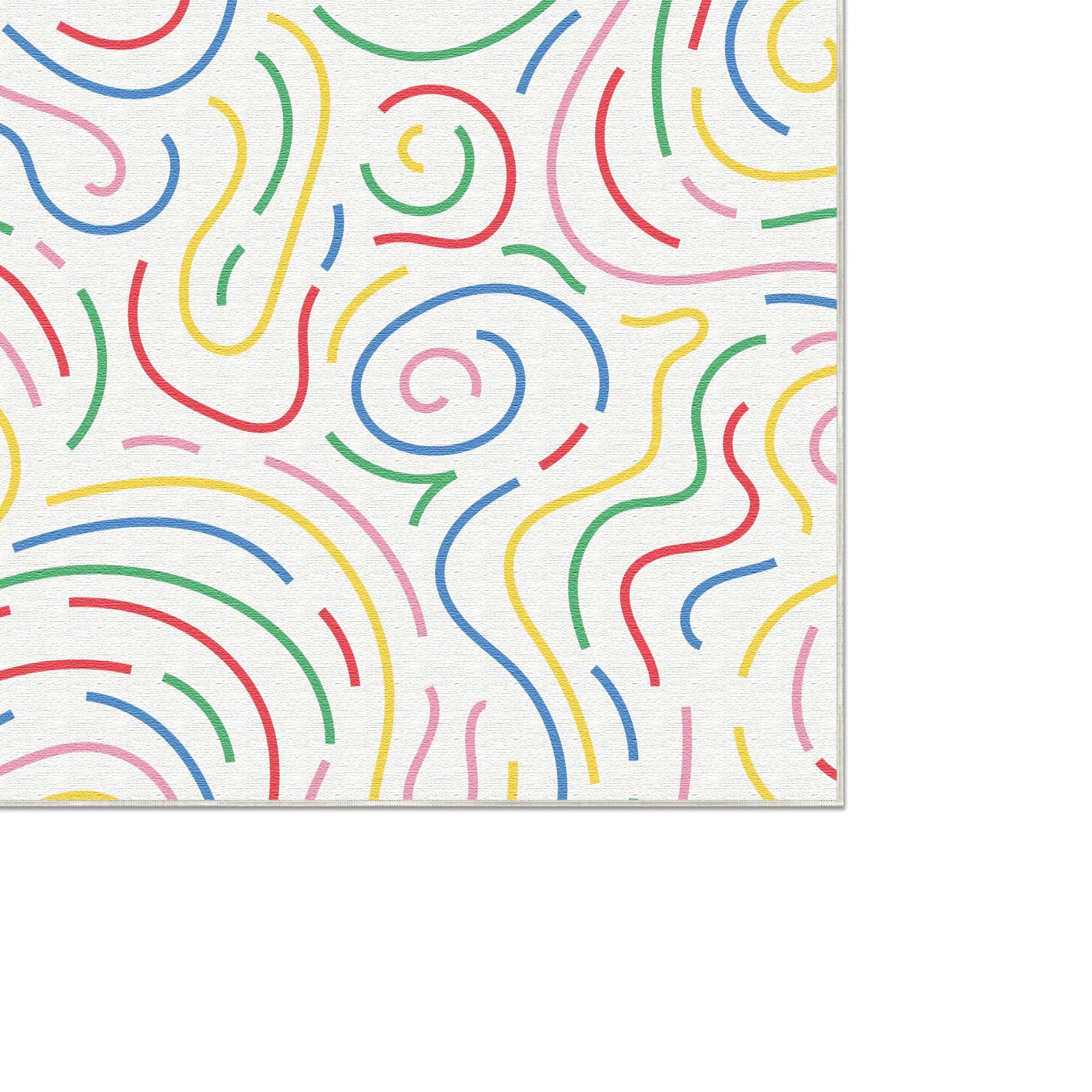 Washable Colorful Abstract Swirl Kids Rug