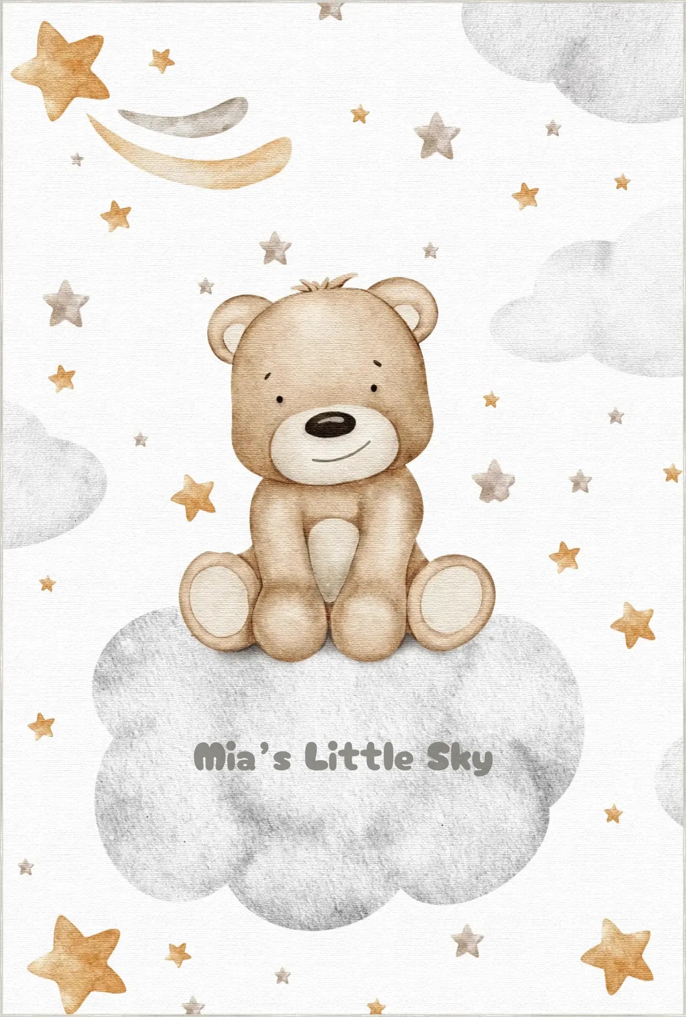 Teddy Bear on a Cloud | Customizable Rug