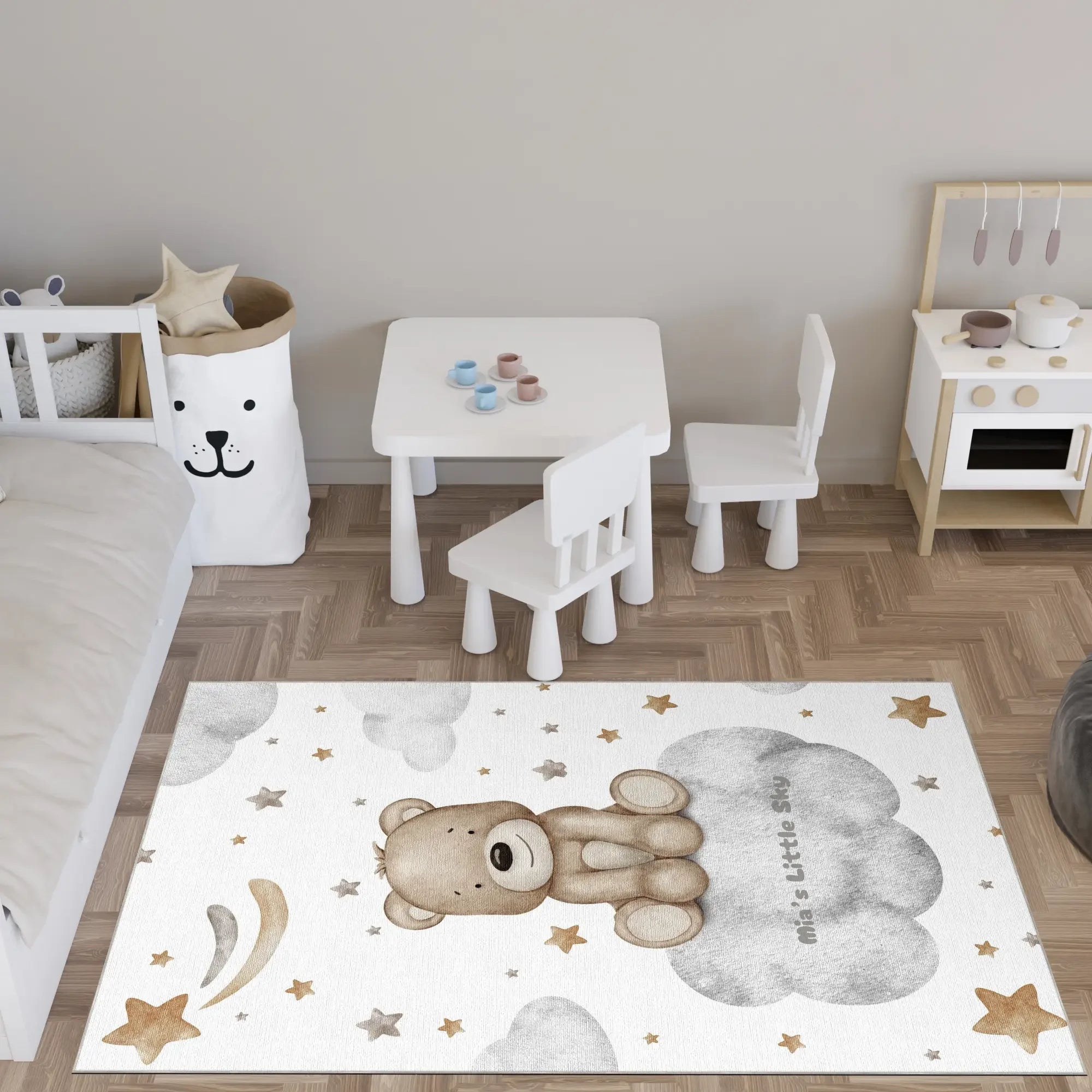 Teddy Bear on a Cloud | Customizable Rug