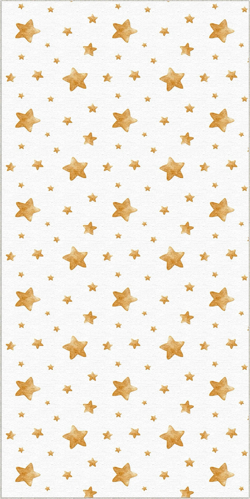 Golden Watercolor Stars Kids Rug