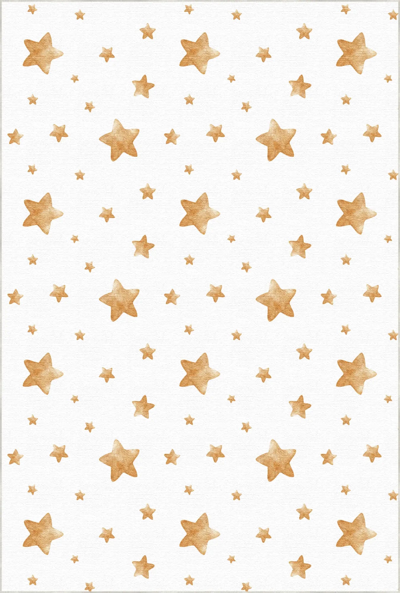 Golden Watercolor Stars Kids Rug
