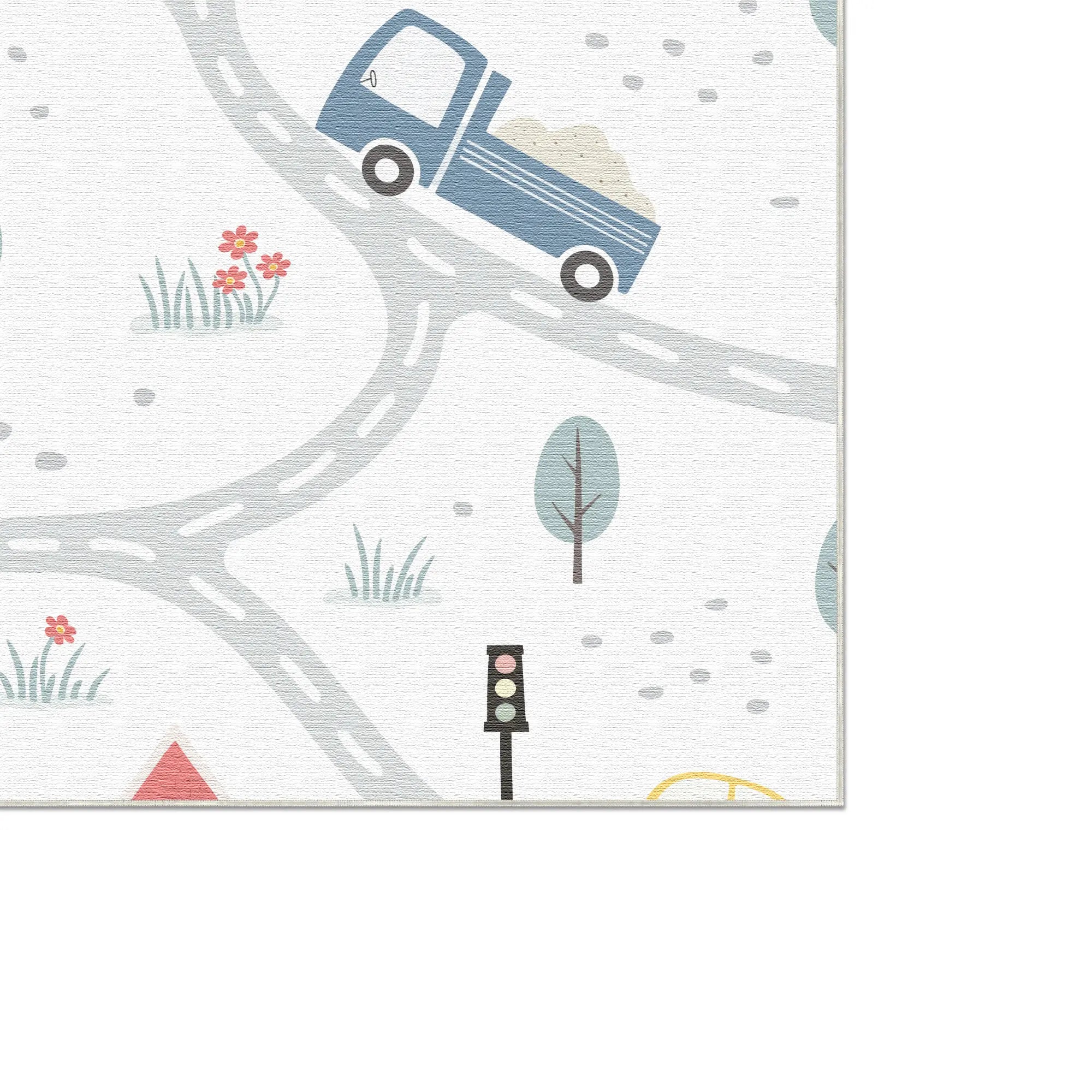 White City Traffic Road Kids Rug