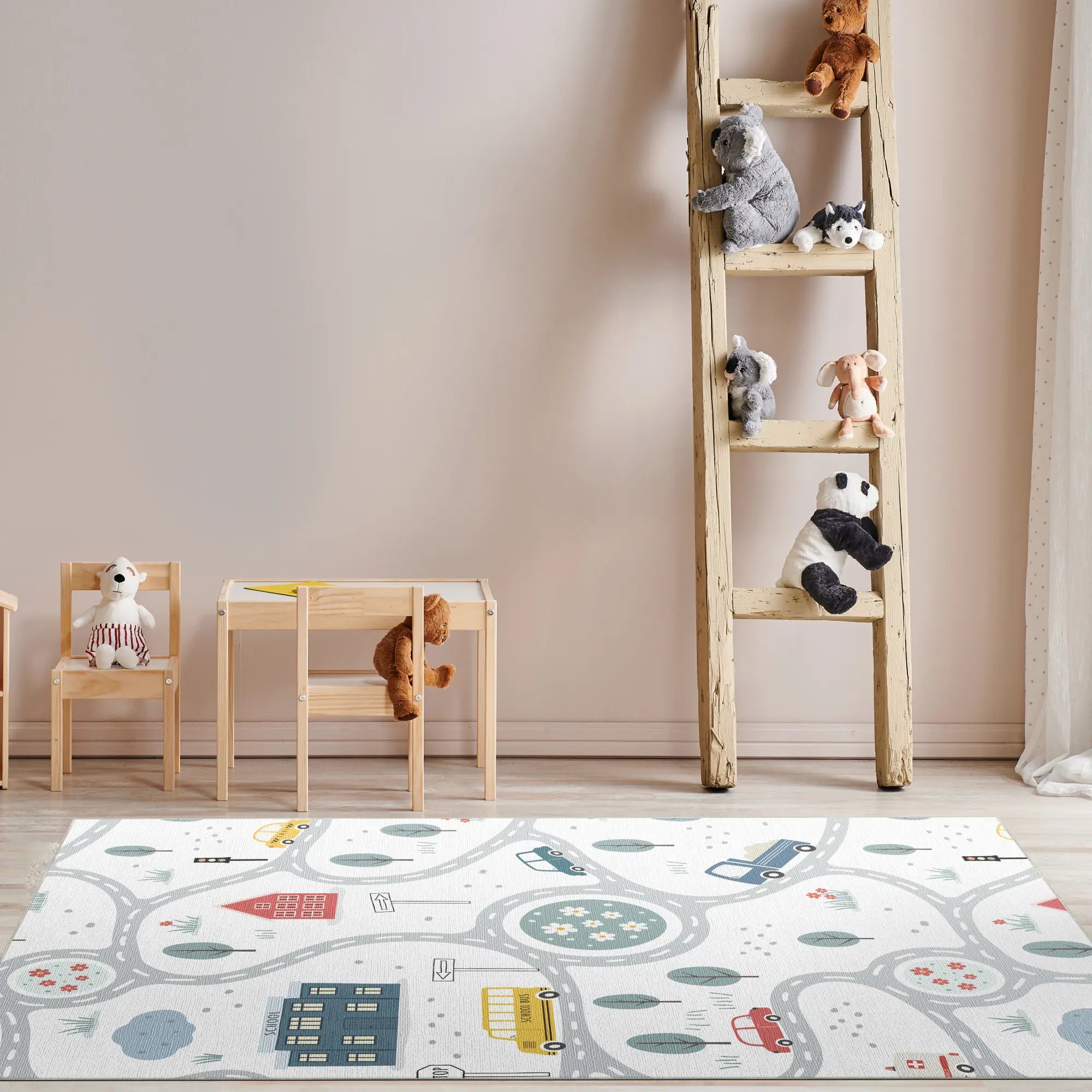 White City Traffic Road Kids Rug