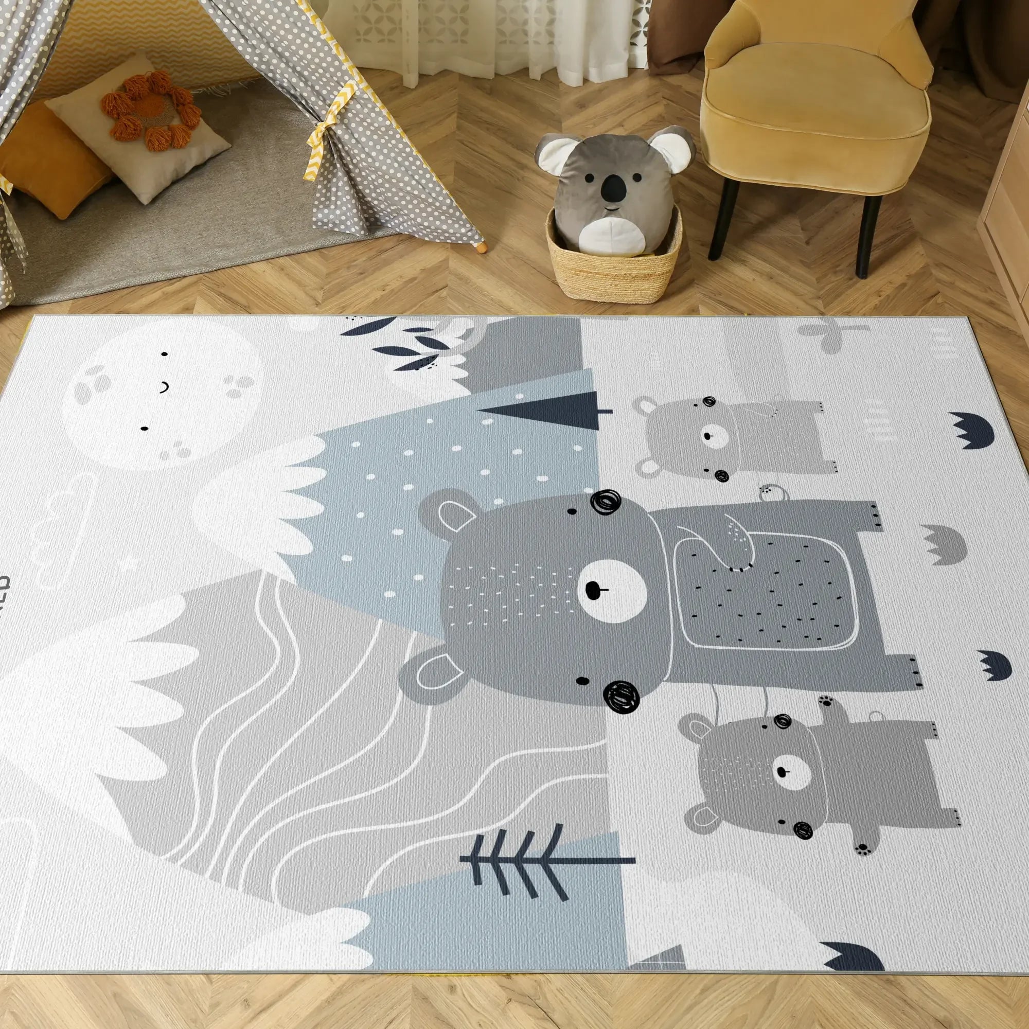 Bear Family Mountains | Customizable Rug