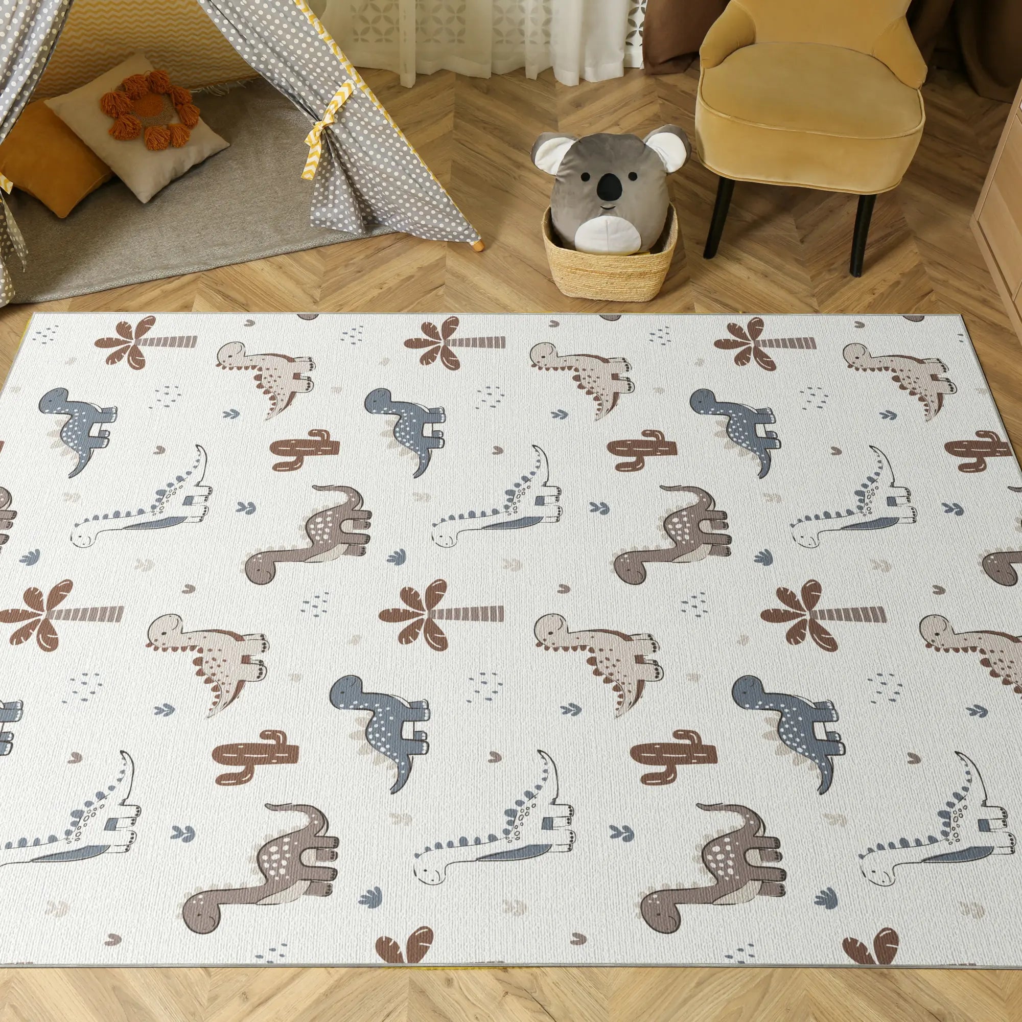 Friendly Dino World Kids Rug
