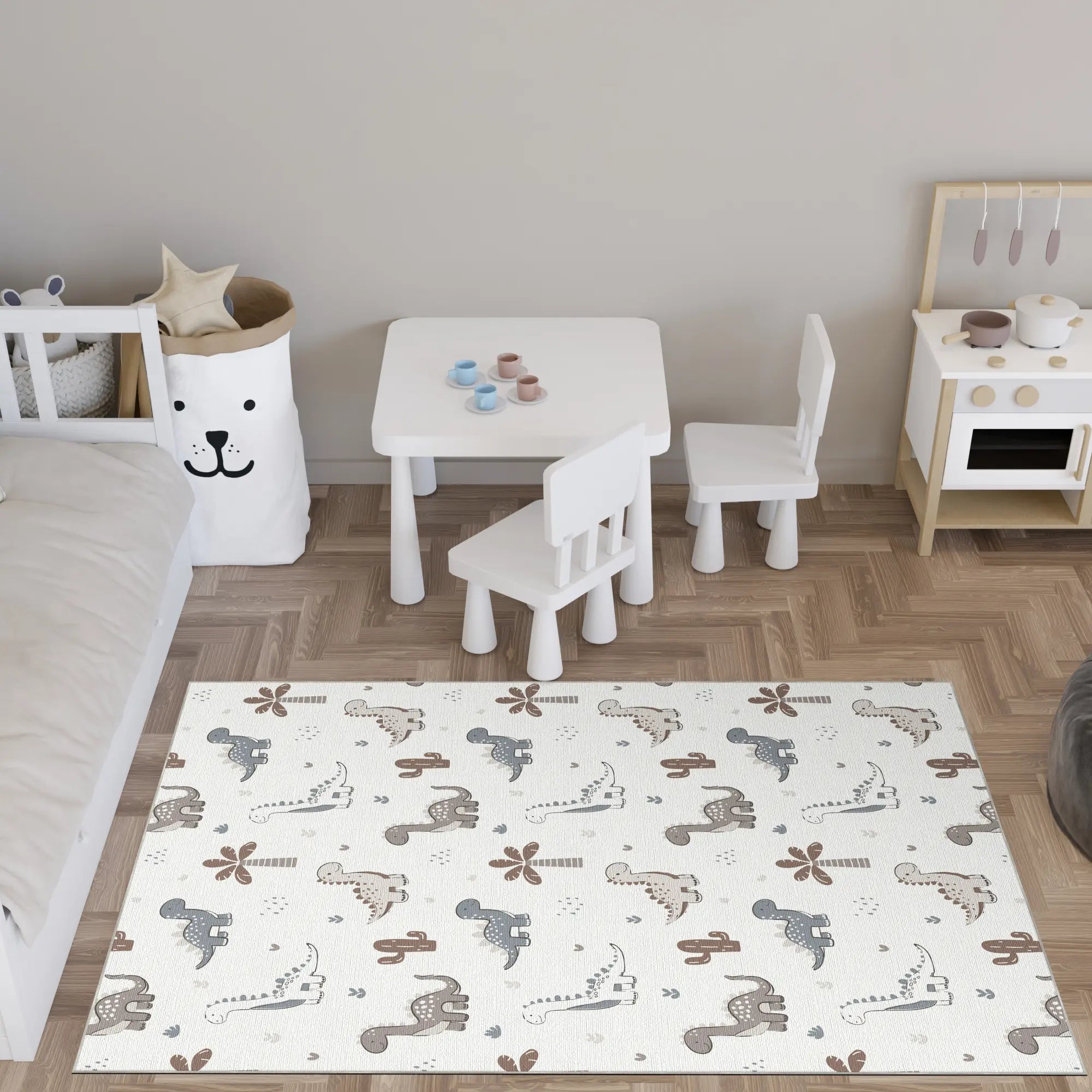 Friendly Dino World Kids Rug