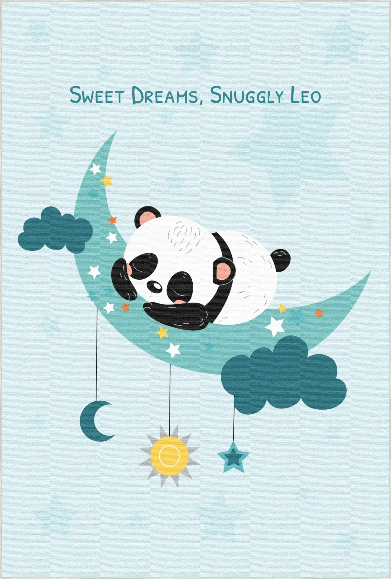 Starry Night Panda Nap | Customizable Rug