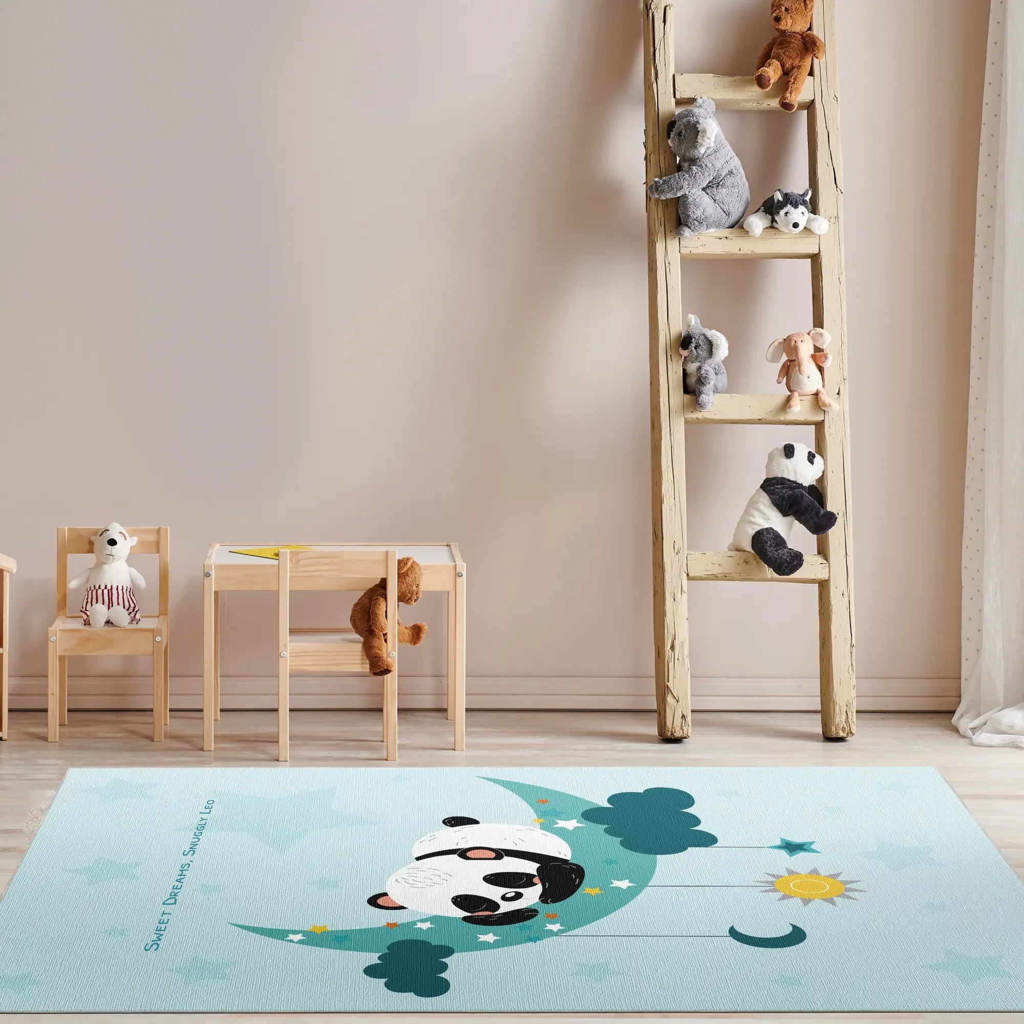 Starry Night Panda Nap | Customizable Rug