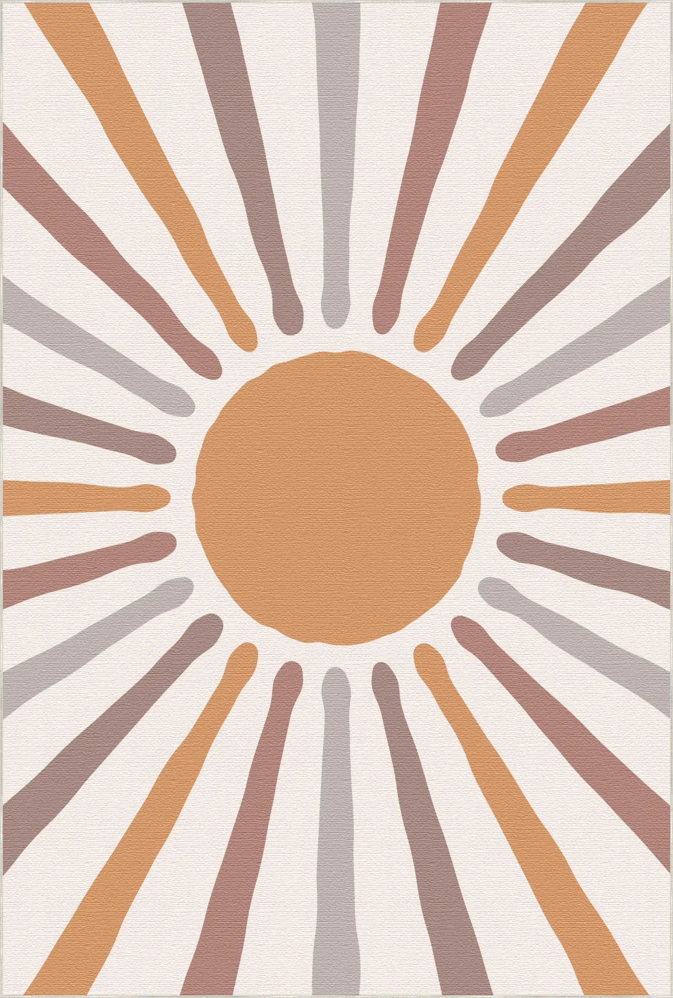 Earthy Boho Sunburst Kids Rug