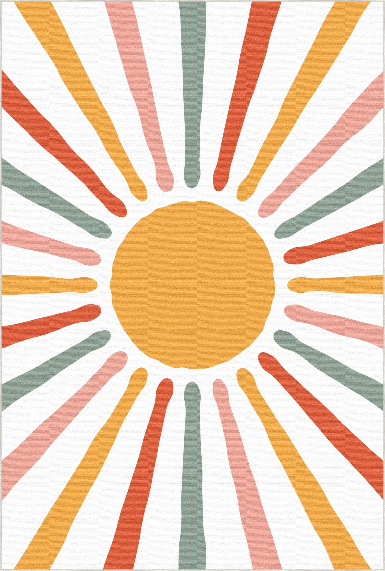 Vibrant Colorful Boho Sun Rug