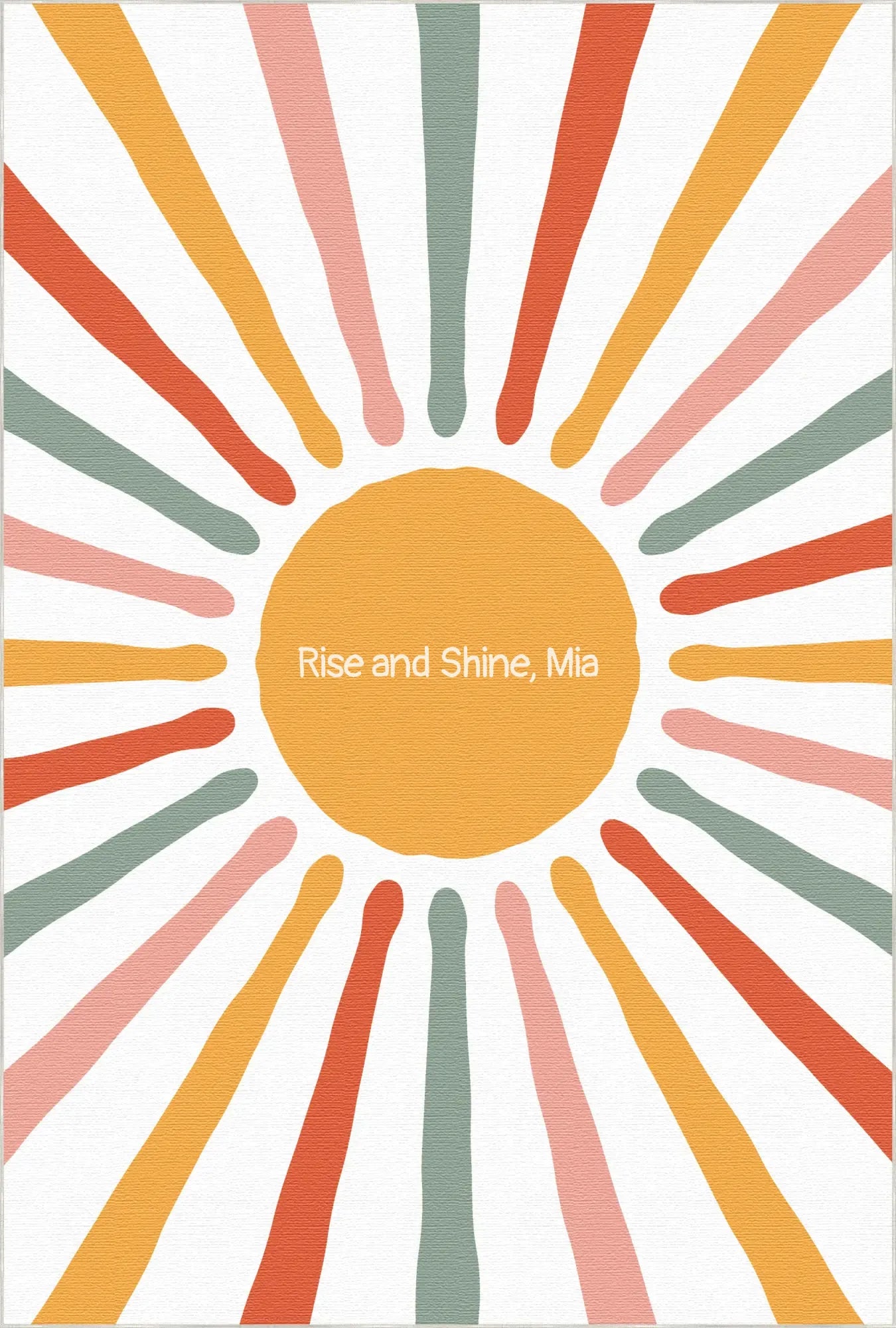 Retro Sunshine Burst | Customizable Rug