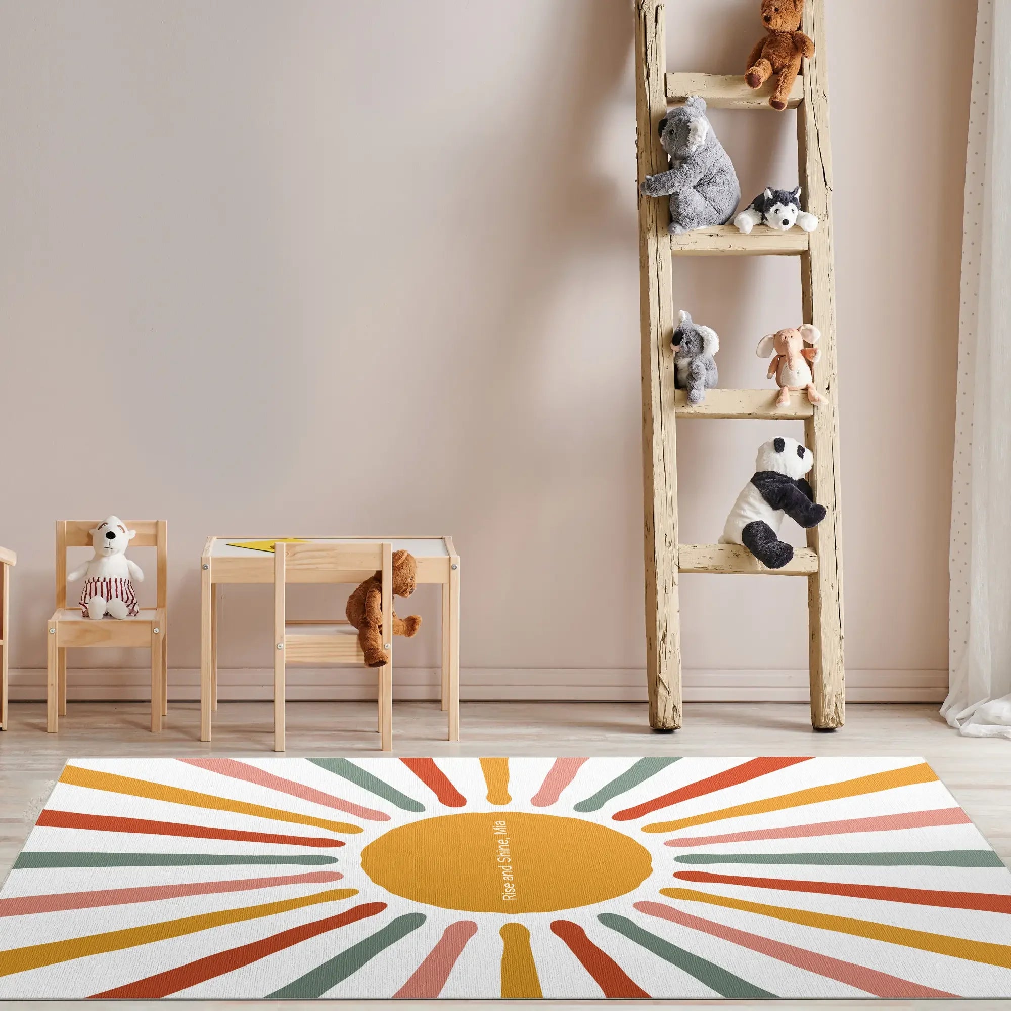 Retro Sunshine Burst | Customizable Rug