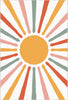 Vibrant Colorful Boho Sun Rug 