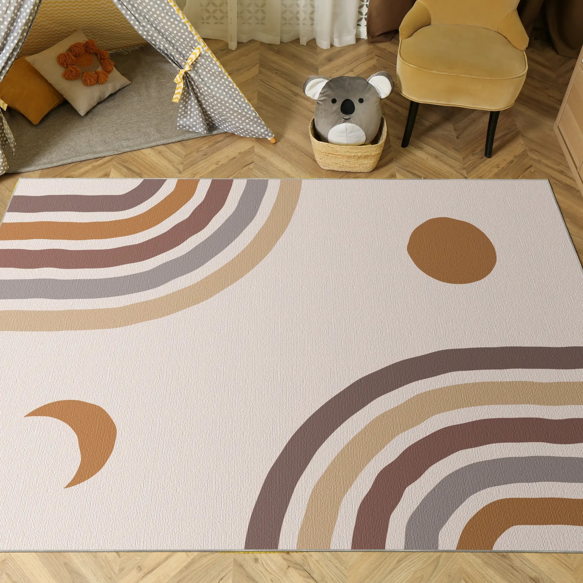 Pastel Safari Friends Kids Rug