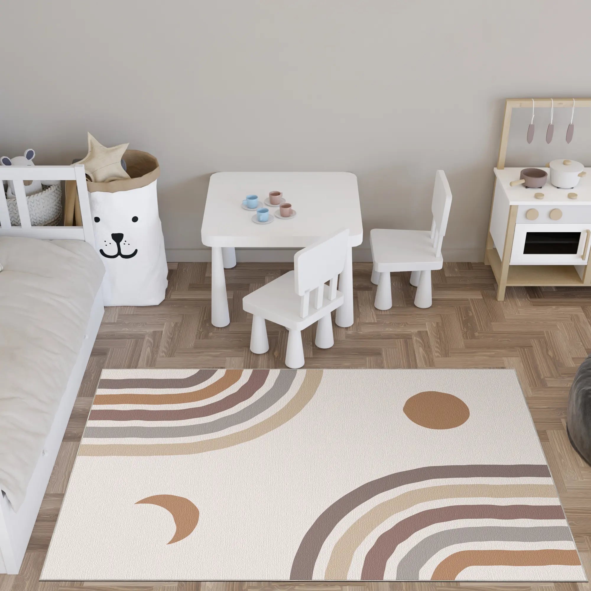 Pastel Safari Friends Kids Rug