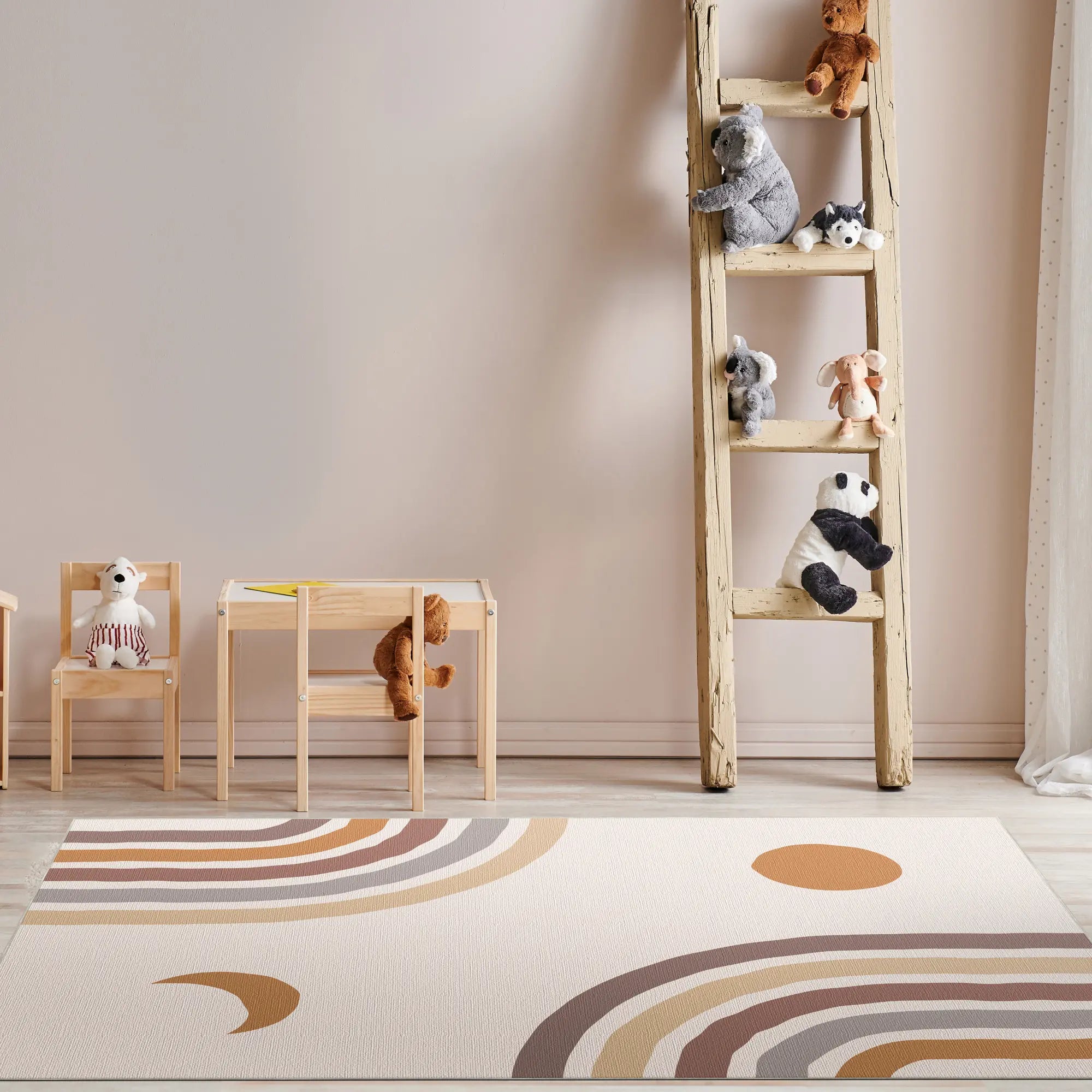 Pastel Safari Friends Kids Rug