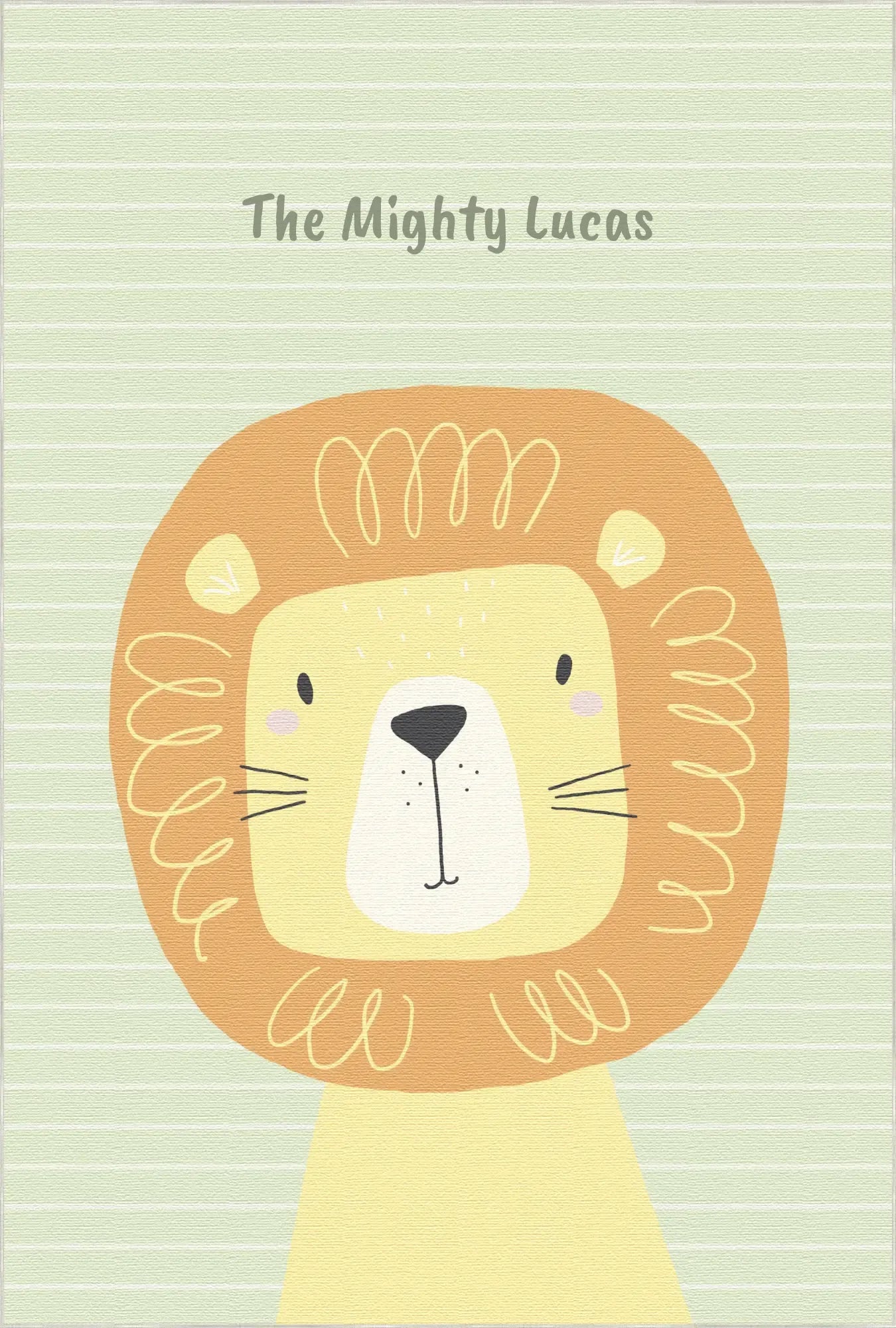 Mighty Lion Character Kids Rug | Customizable Rug