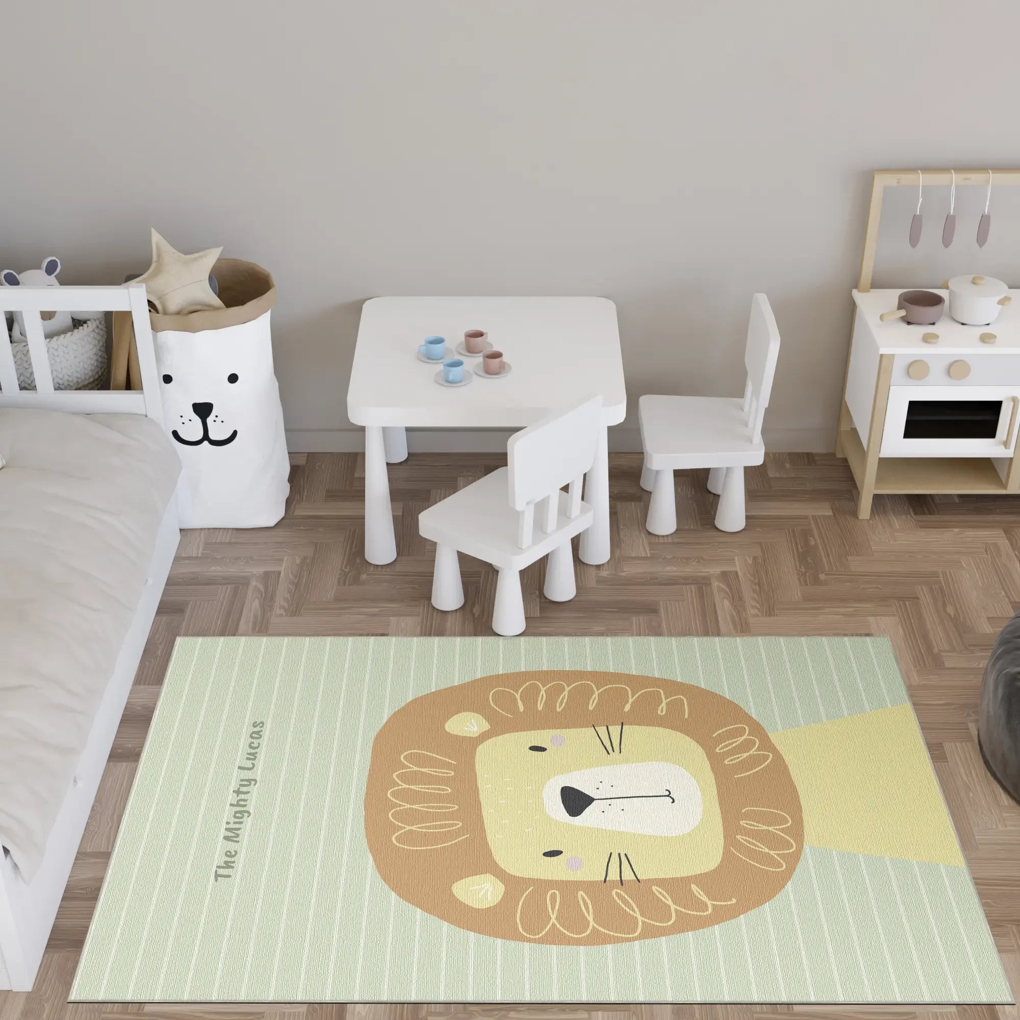 Mighty Lion Character Kids Rug | Customizable Rug