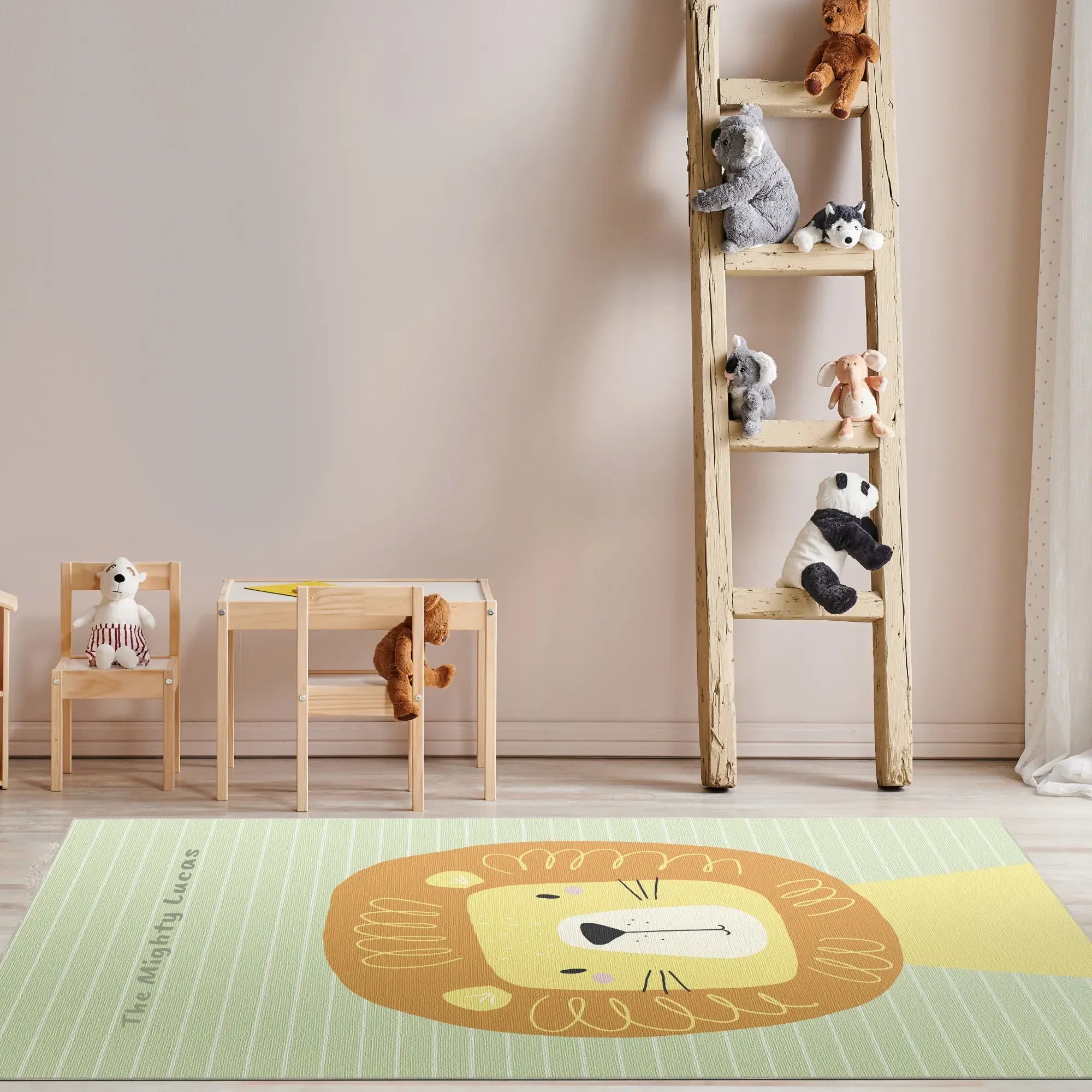 Mighty Lion Character Kids Rug | Customizable Rug