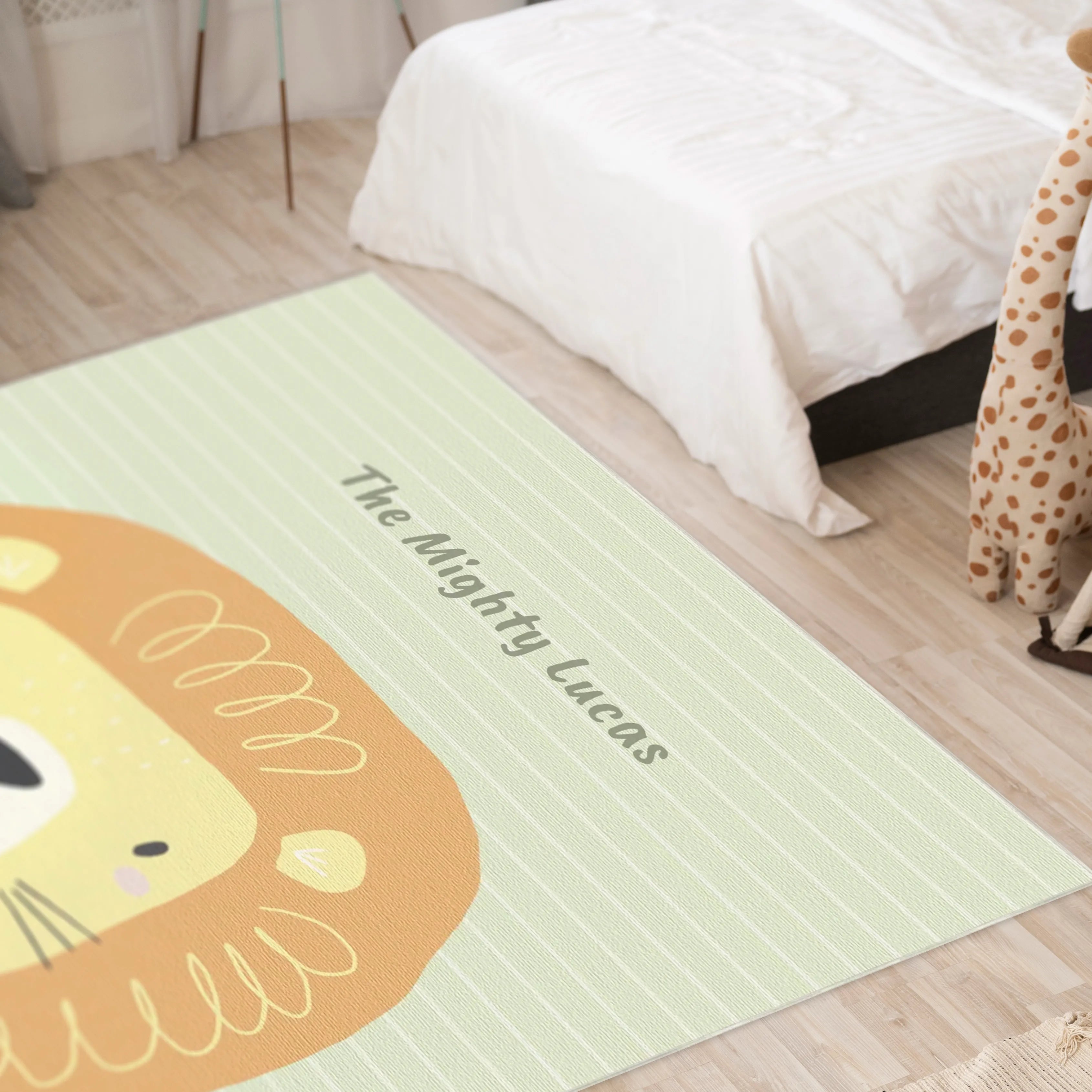 Mighty Lion Character Kids Rug | Customizable Rug