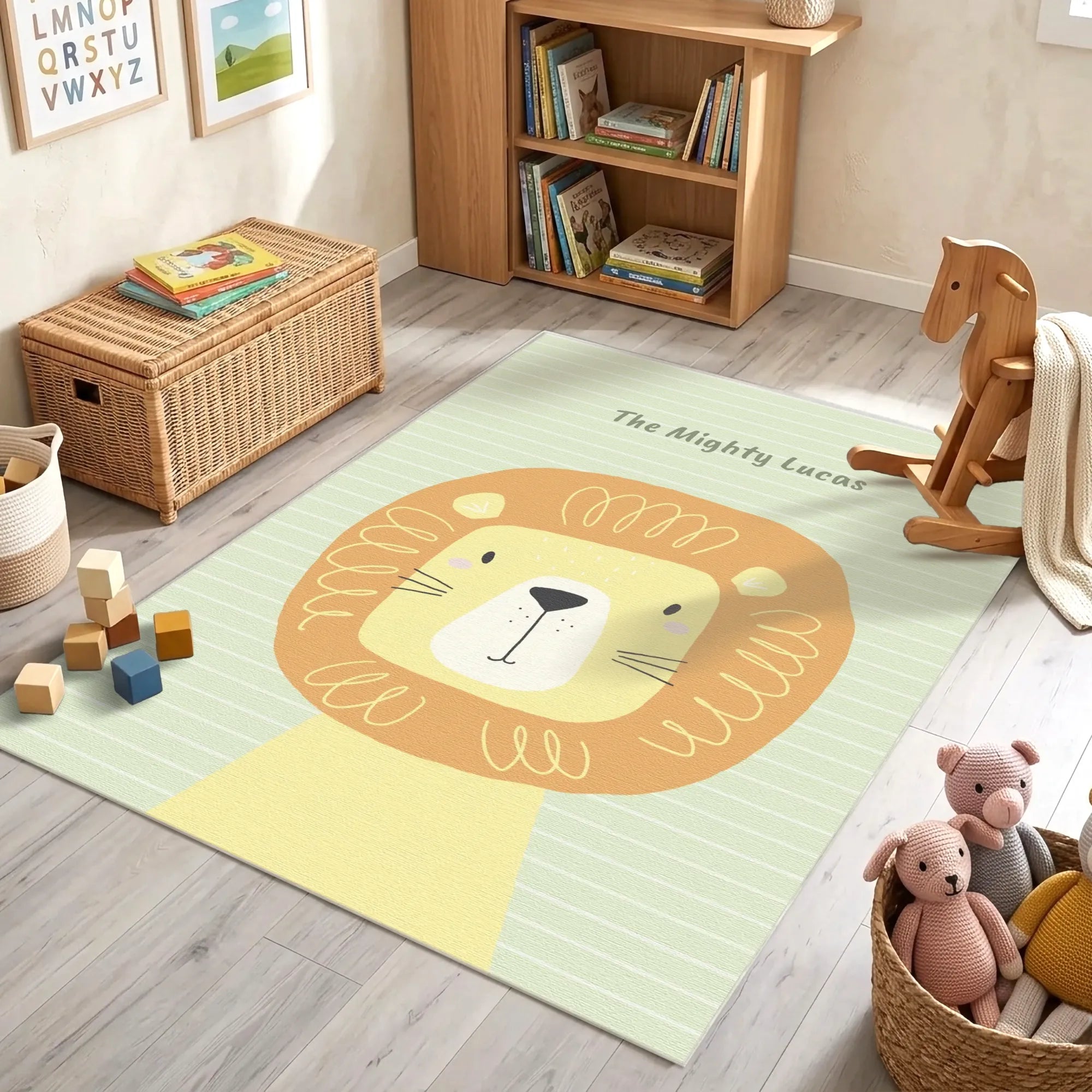 Mighty Lion Character Kids Rug | Customizable Rug