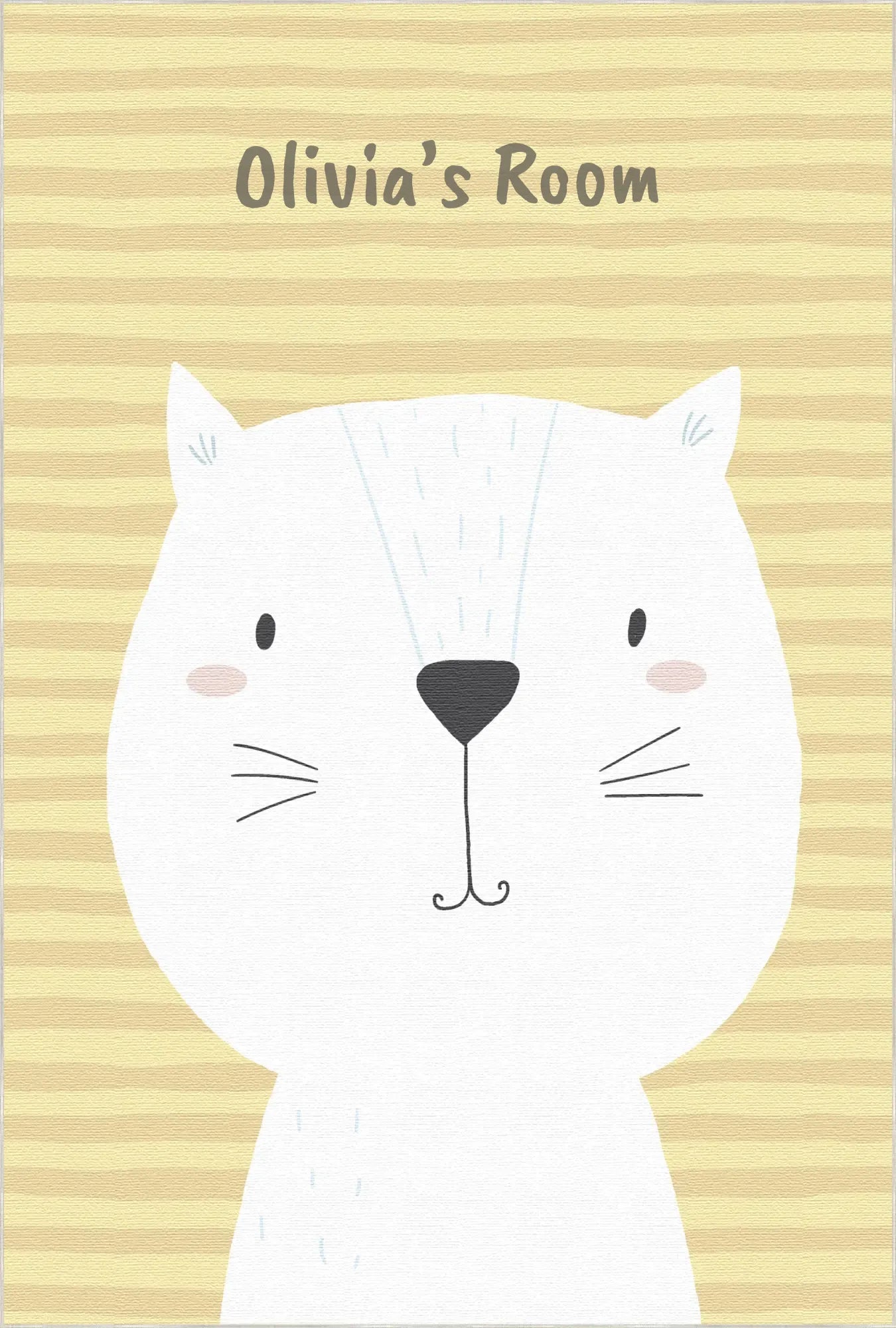 Customizable Cute Cat Character Kids Rug