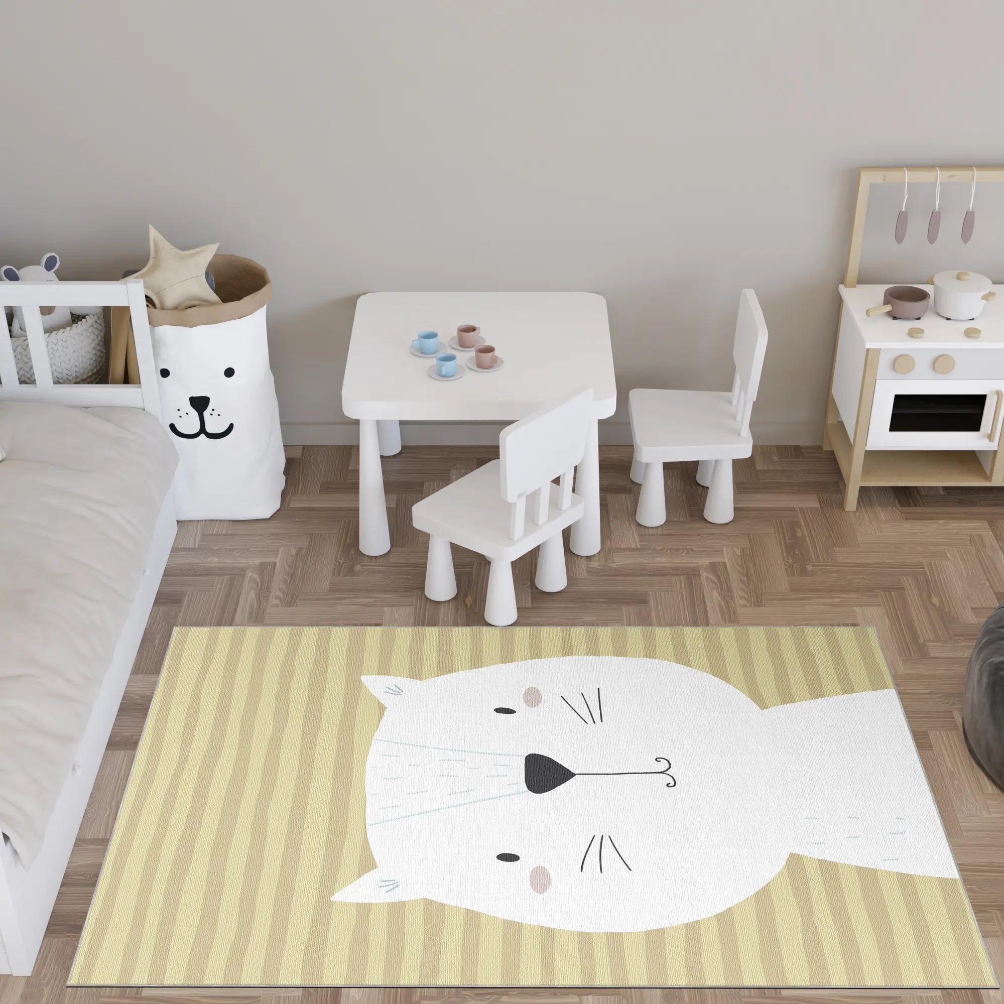 Floating Animal Balloons Kids Rug