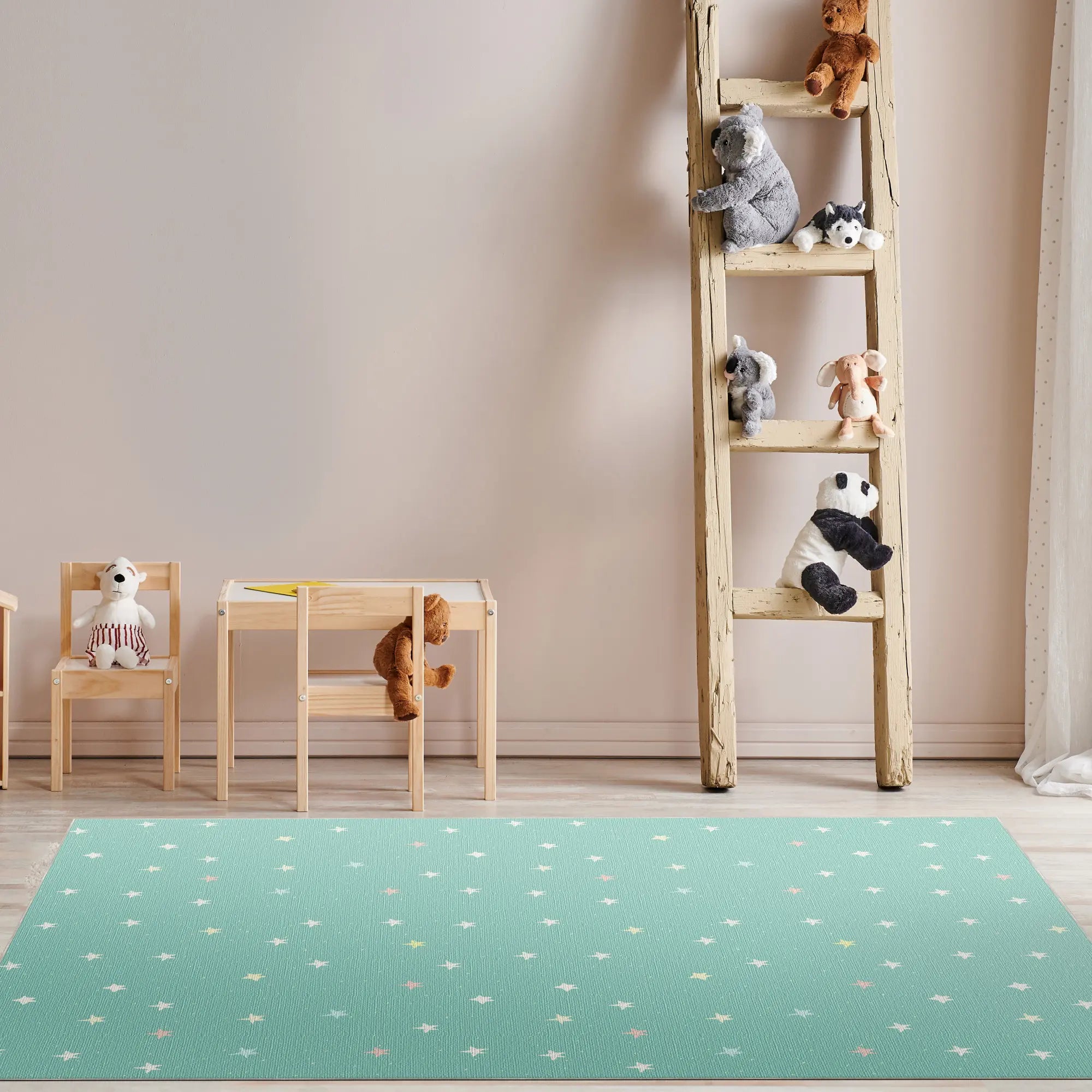 Retro Geometric Color Block Kids Rug
