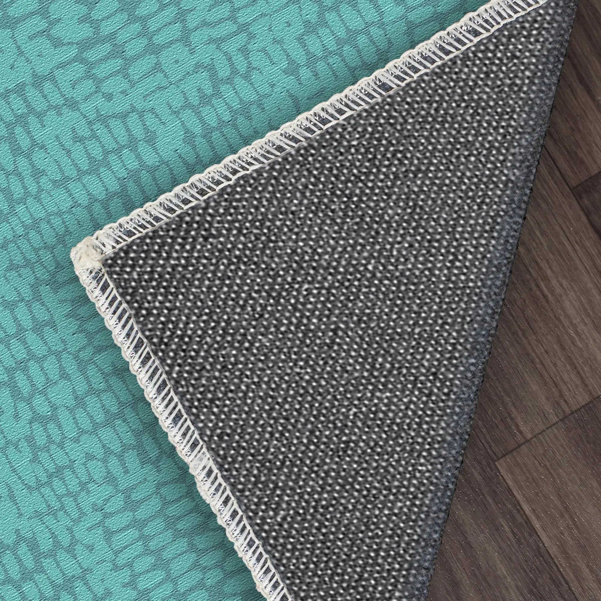 Soft Turquoise Abstract Texture Accent Rug