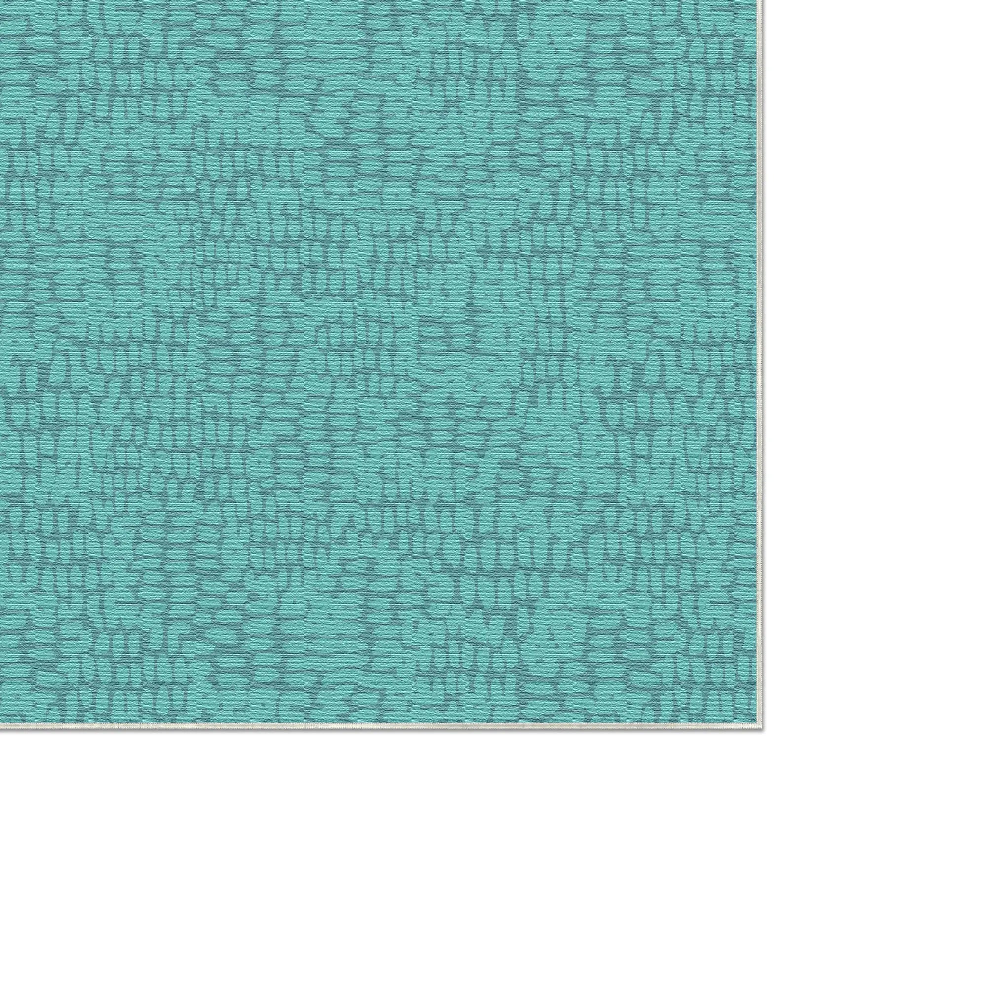 Soft Turquoise Abstract Texture Accent Rug