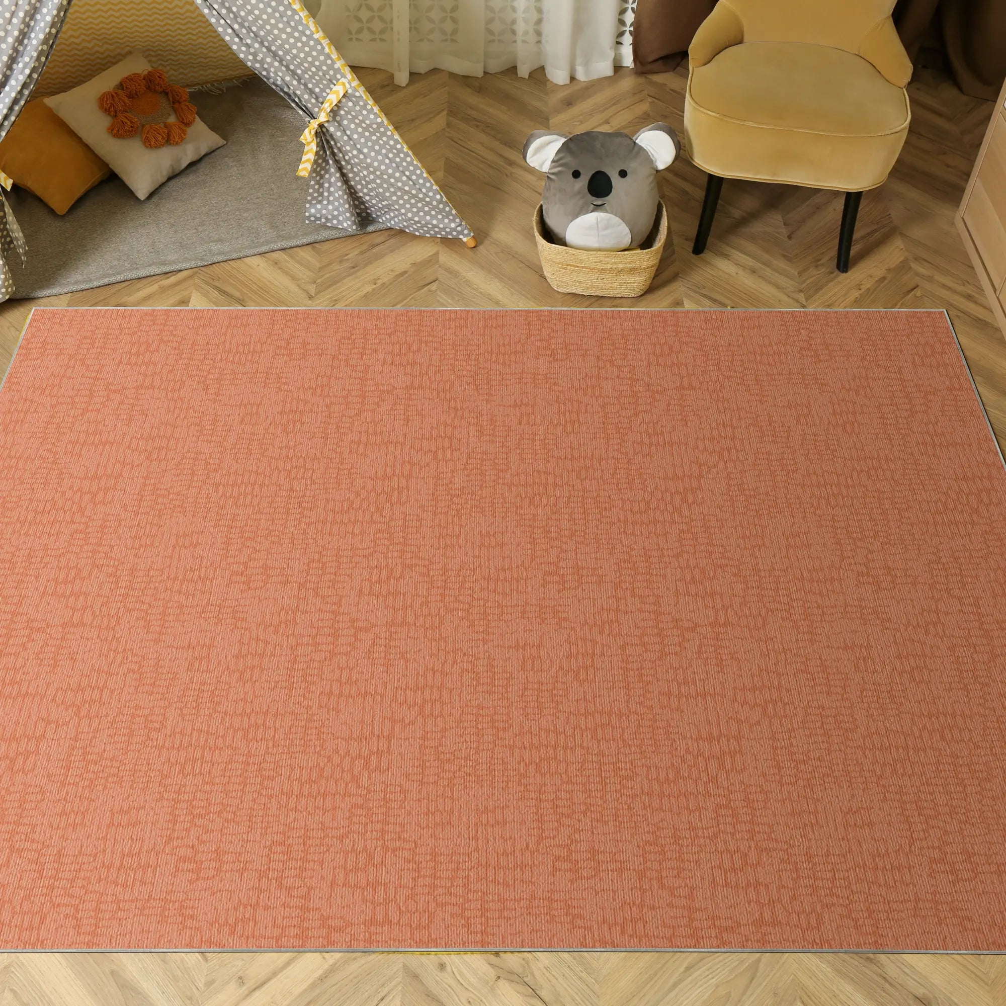 Soft Orange Abstract Texture Accent Rug