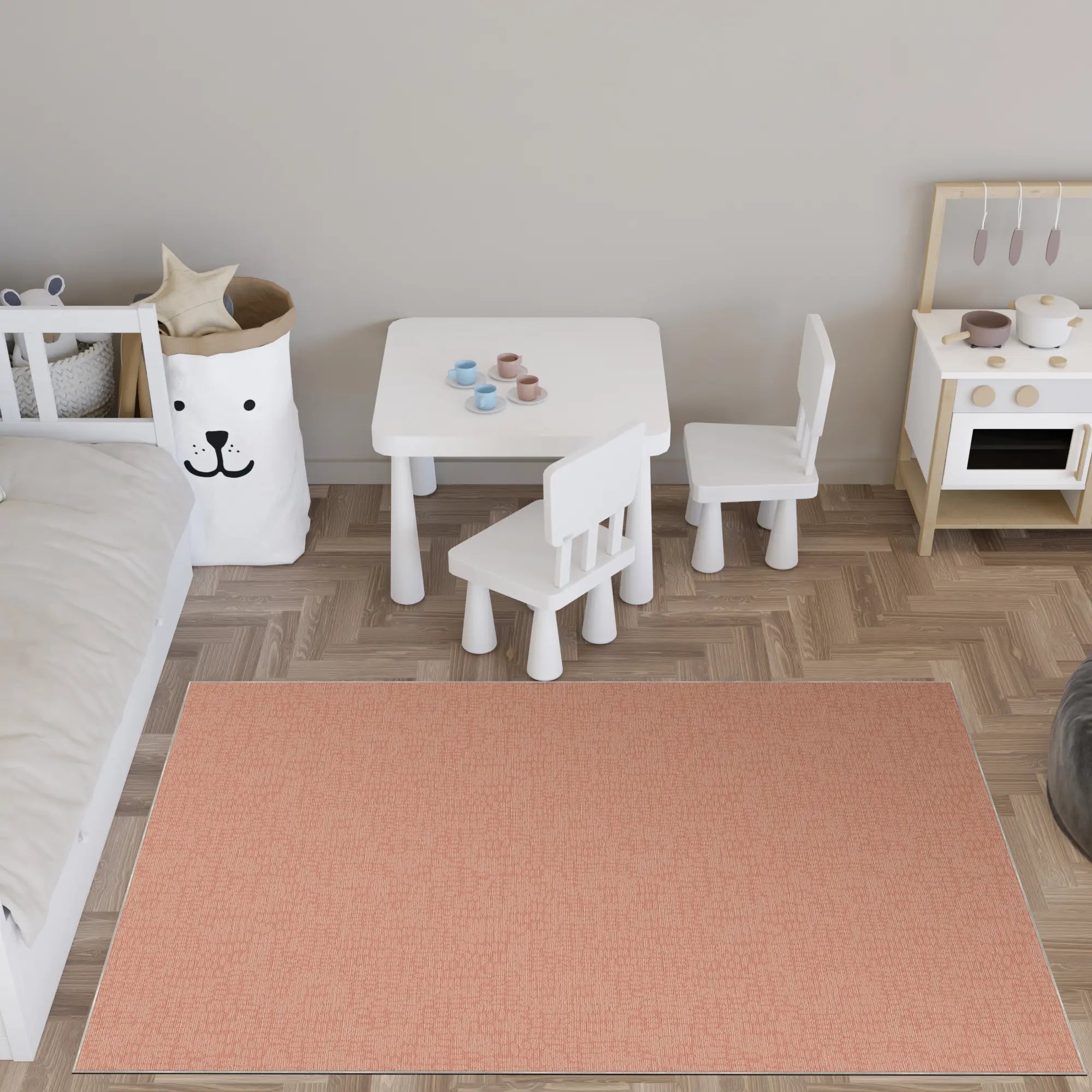 Soft Orange Abstract Texture Accent Rug