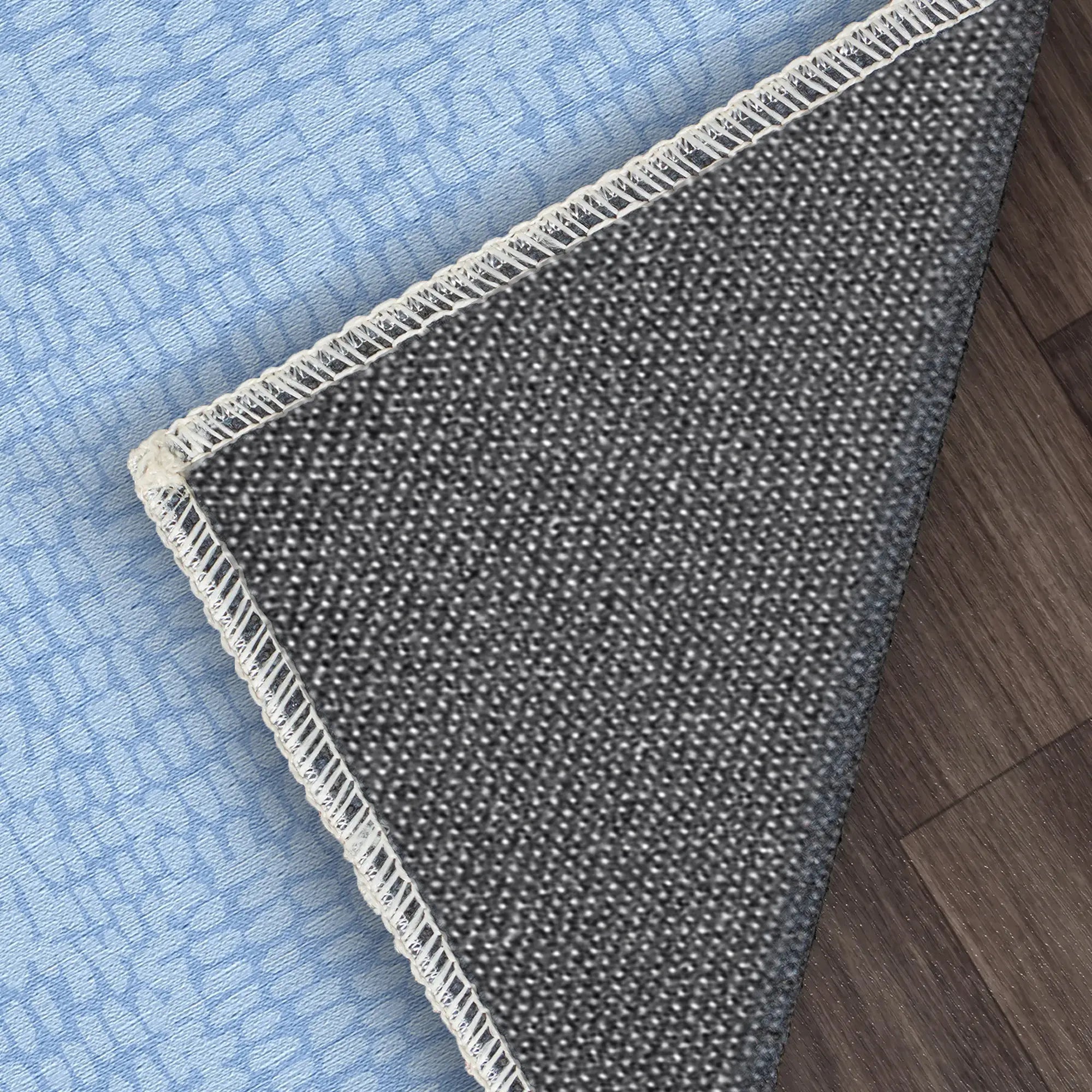 Soft Sky Blue Abstract Texture Accent Rug