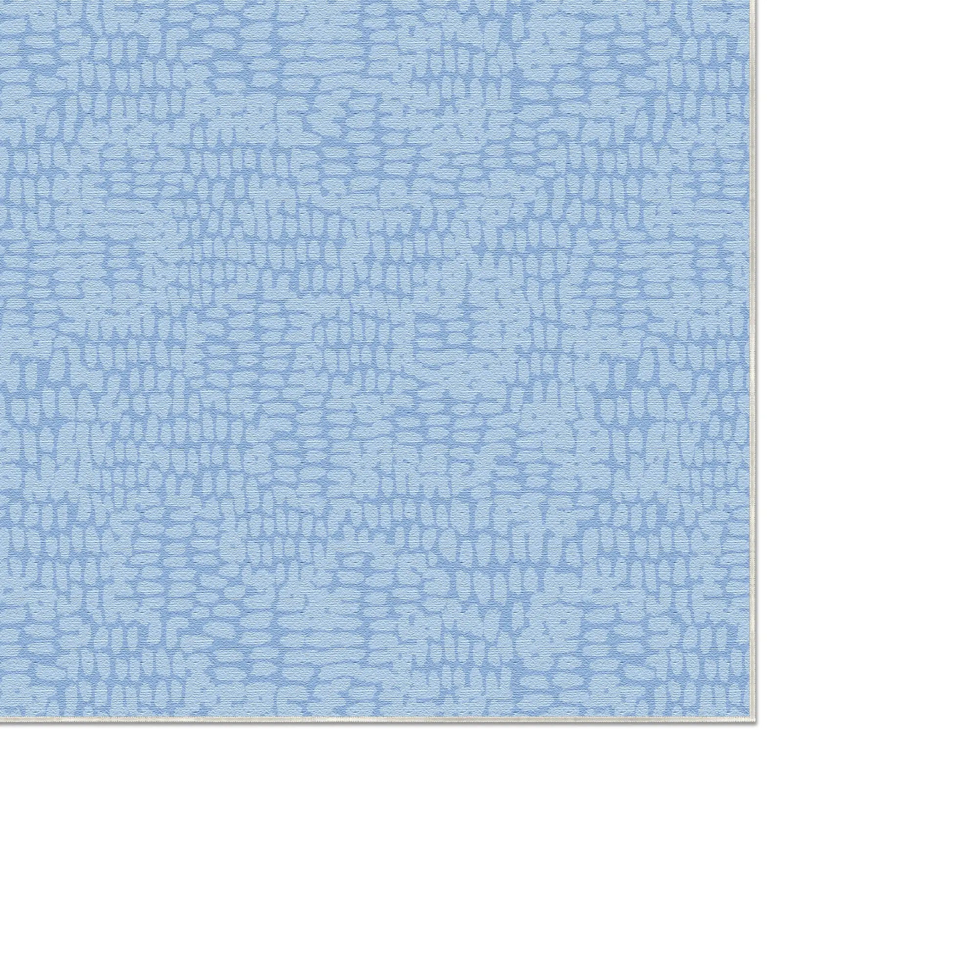 Soft Sky Blue Abstract Texture Accent Rug