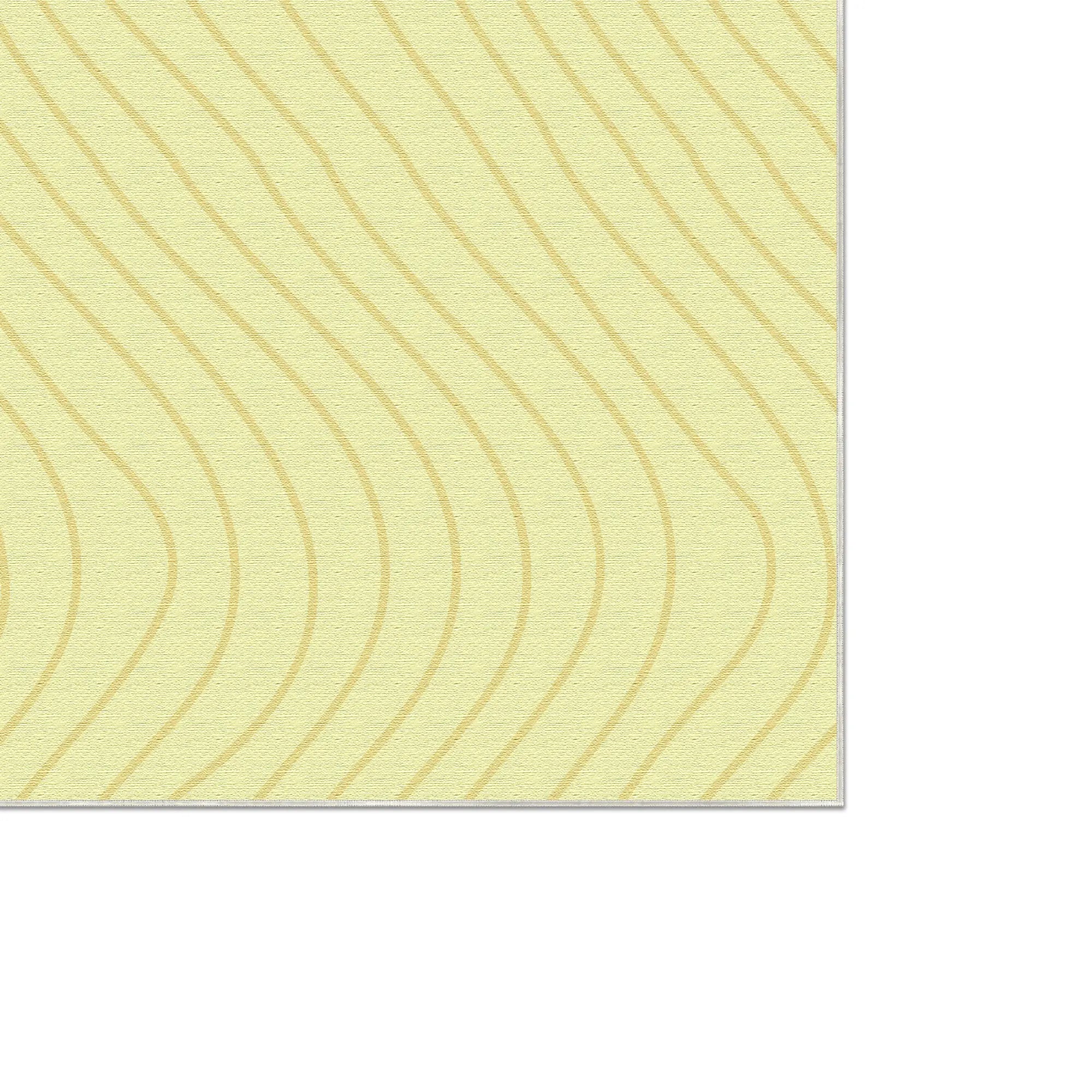 Soft Yellow Wavy Motion Accent Rug