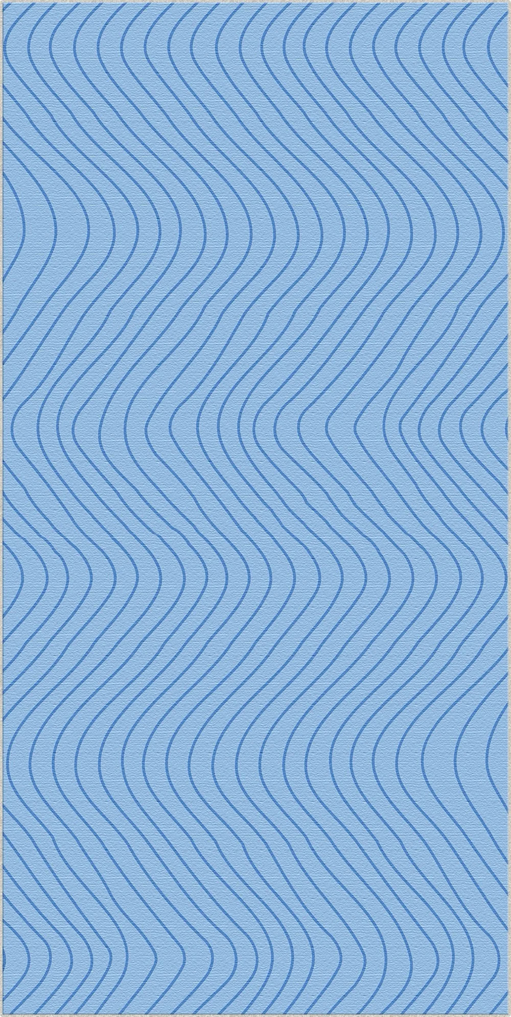 Soft Sky Blue Wavy Motion Accent Rug