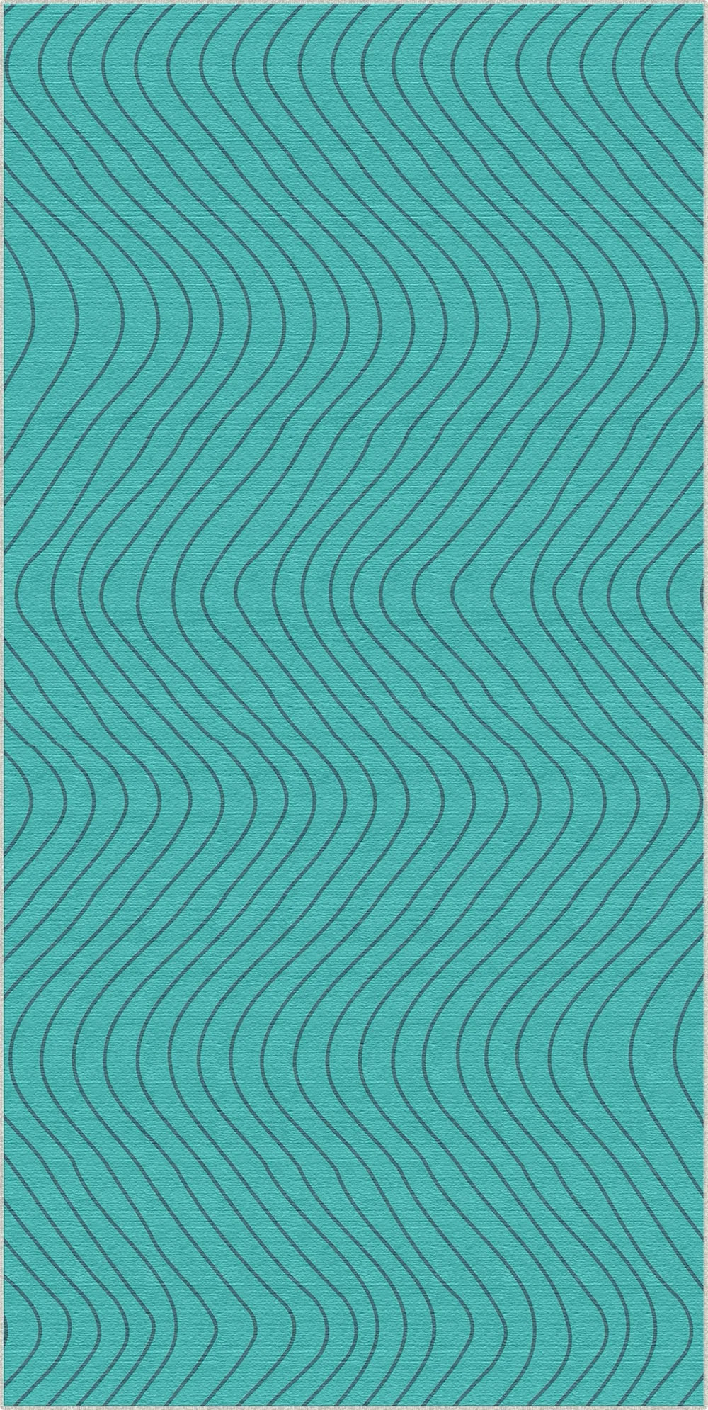 Soft Turquoise Wavy Motion Accent Rug