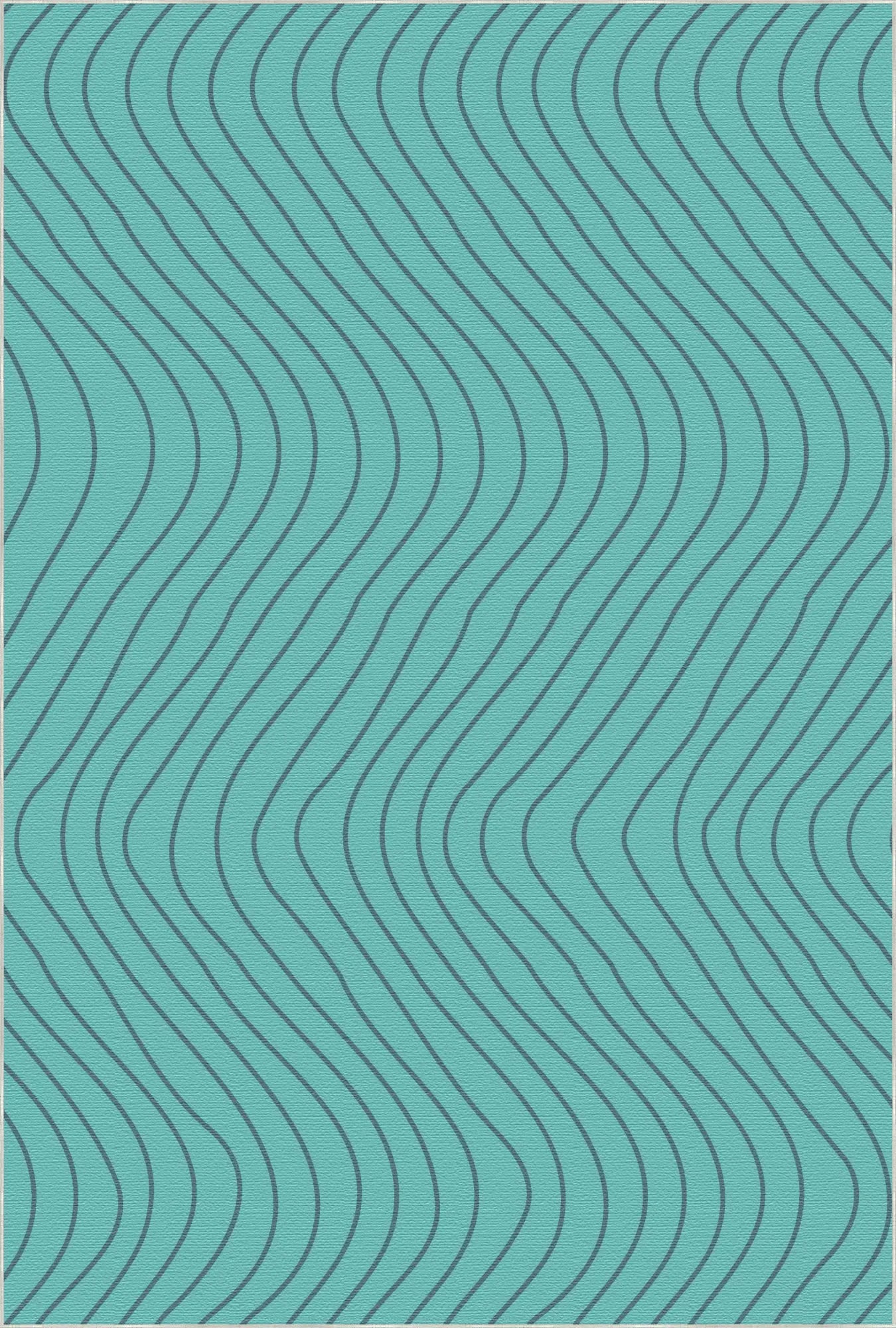 Soft Turquoise Wavy Motion Accent Rug