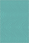 Soft Turquoise Wavy Motion Accent Rug Turquoise
