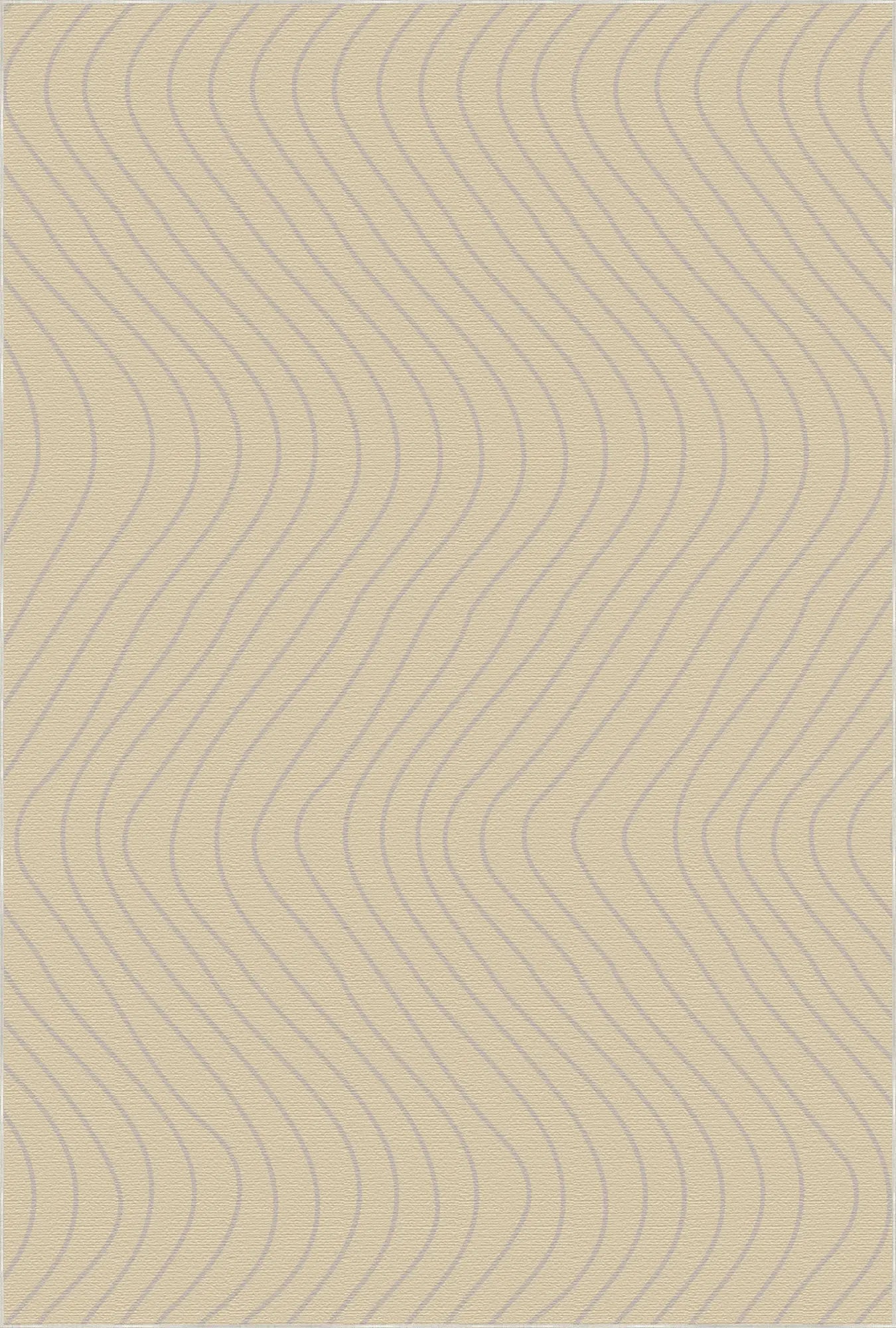 Soft Beige Wavy Motion Accent Rug