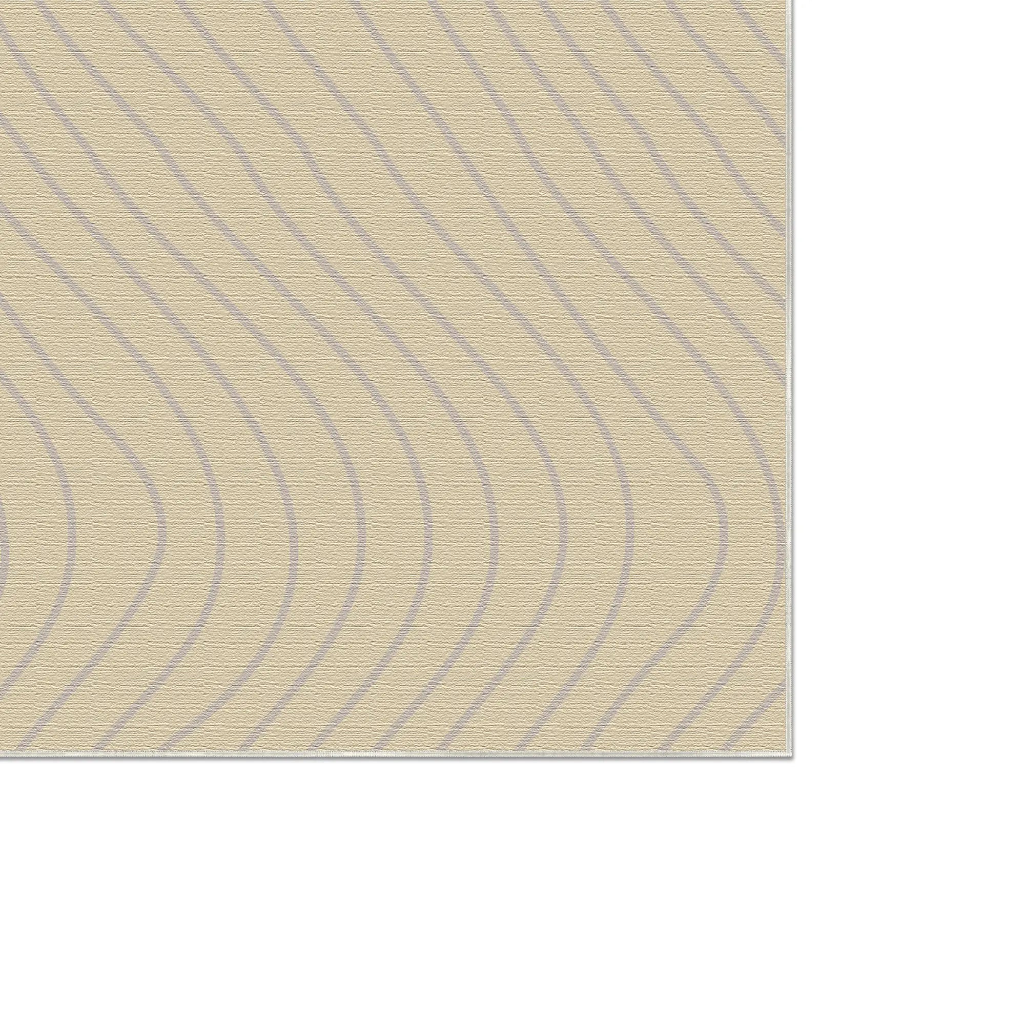 Soft Beige Wavy Motion Accent Rug