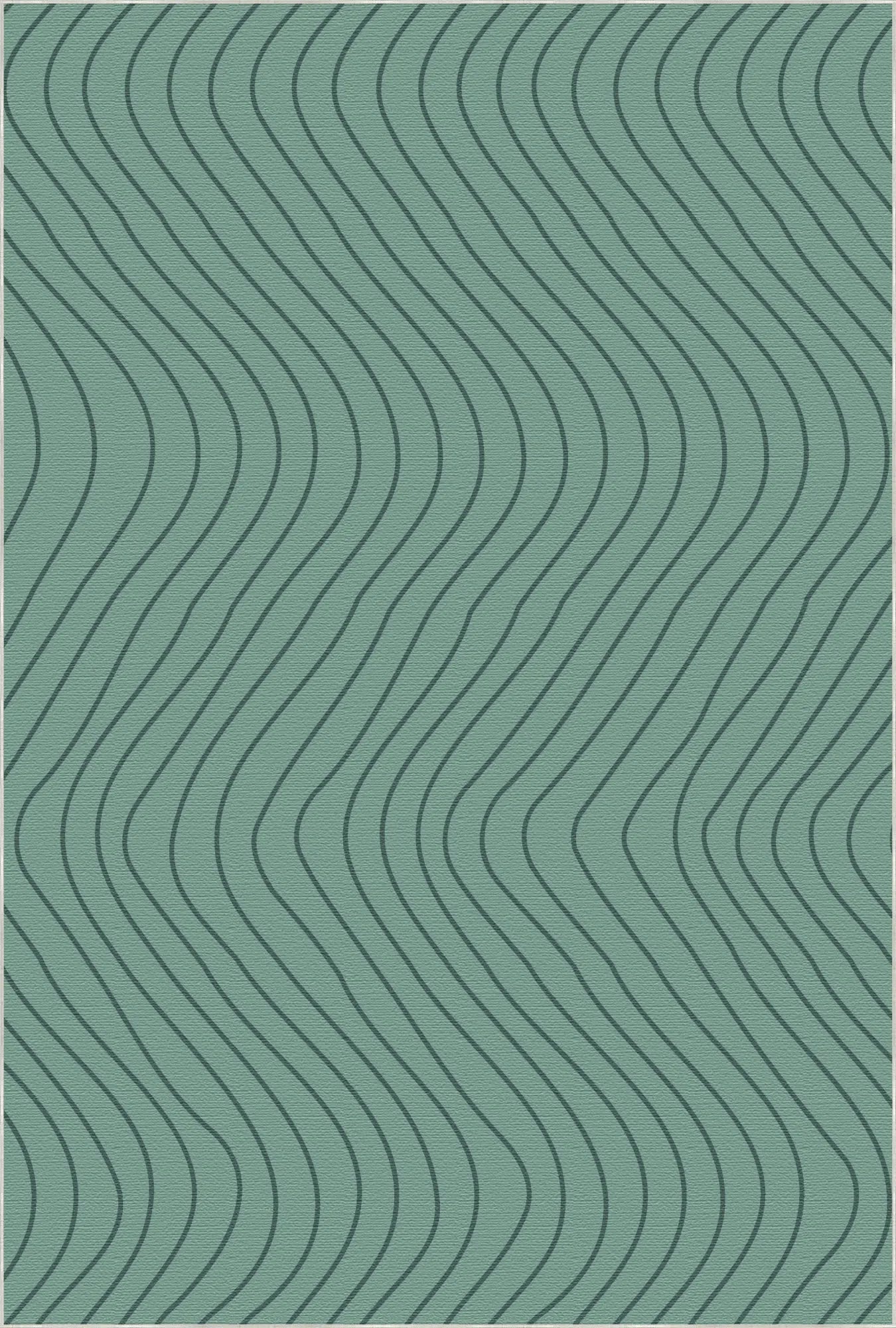 Soft Sage Green Wavy Motion Accent Rug