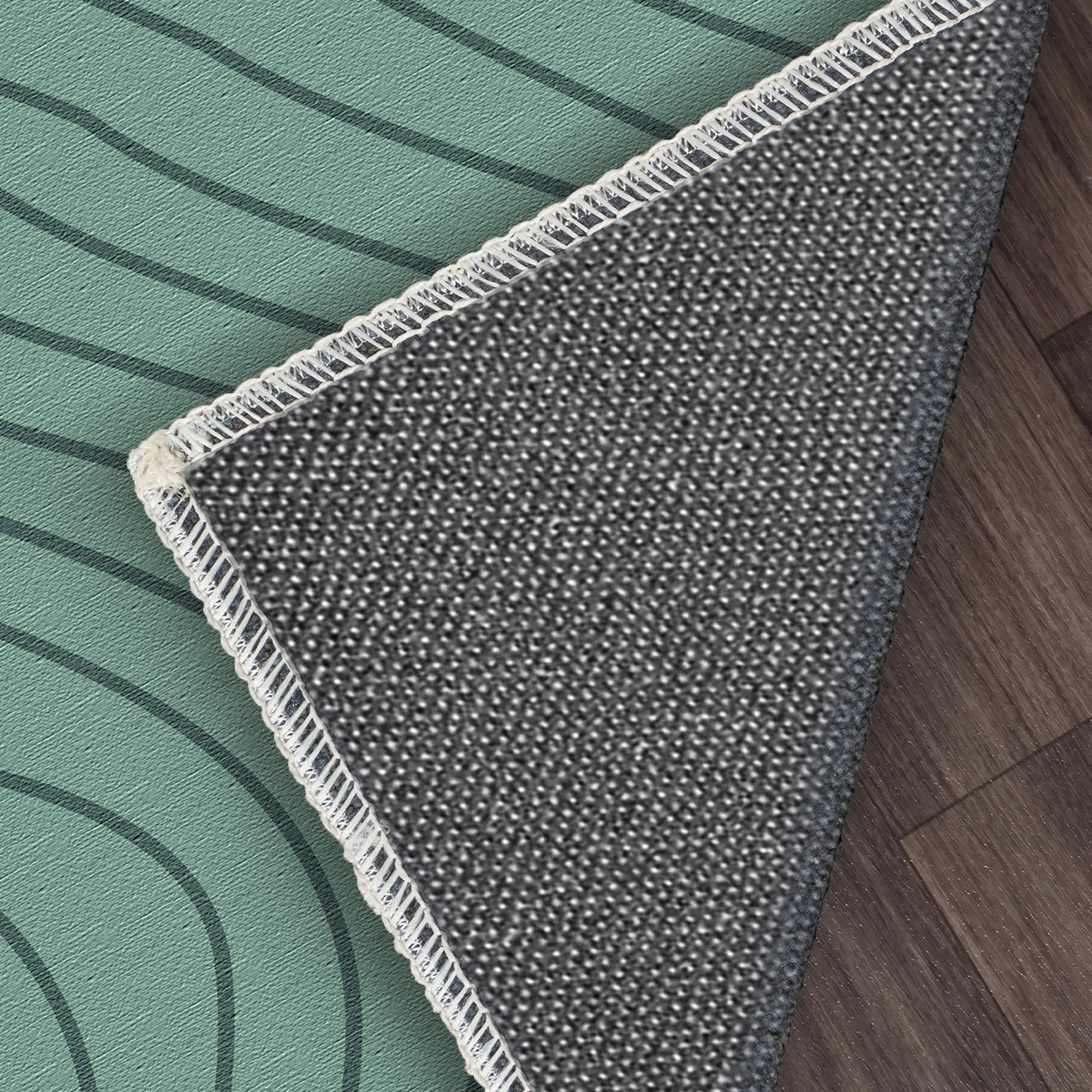 Soft Sage Green Wavy Motion Accent Rug