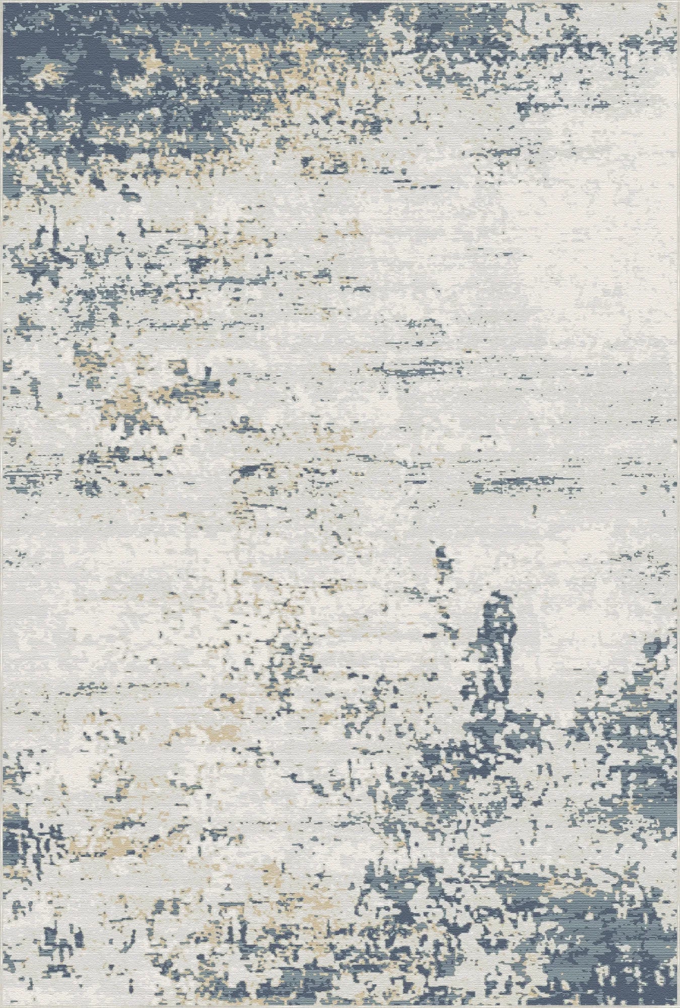 Sapphire Drift Distressed Abstract Rug