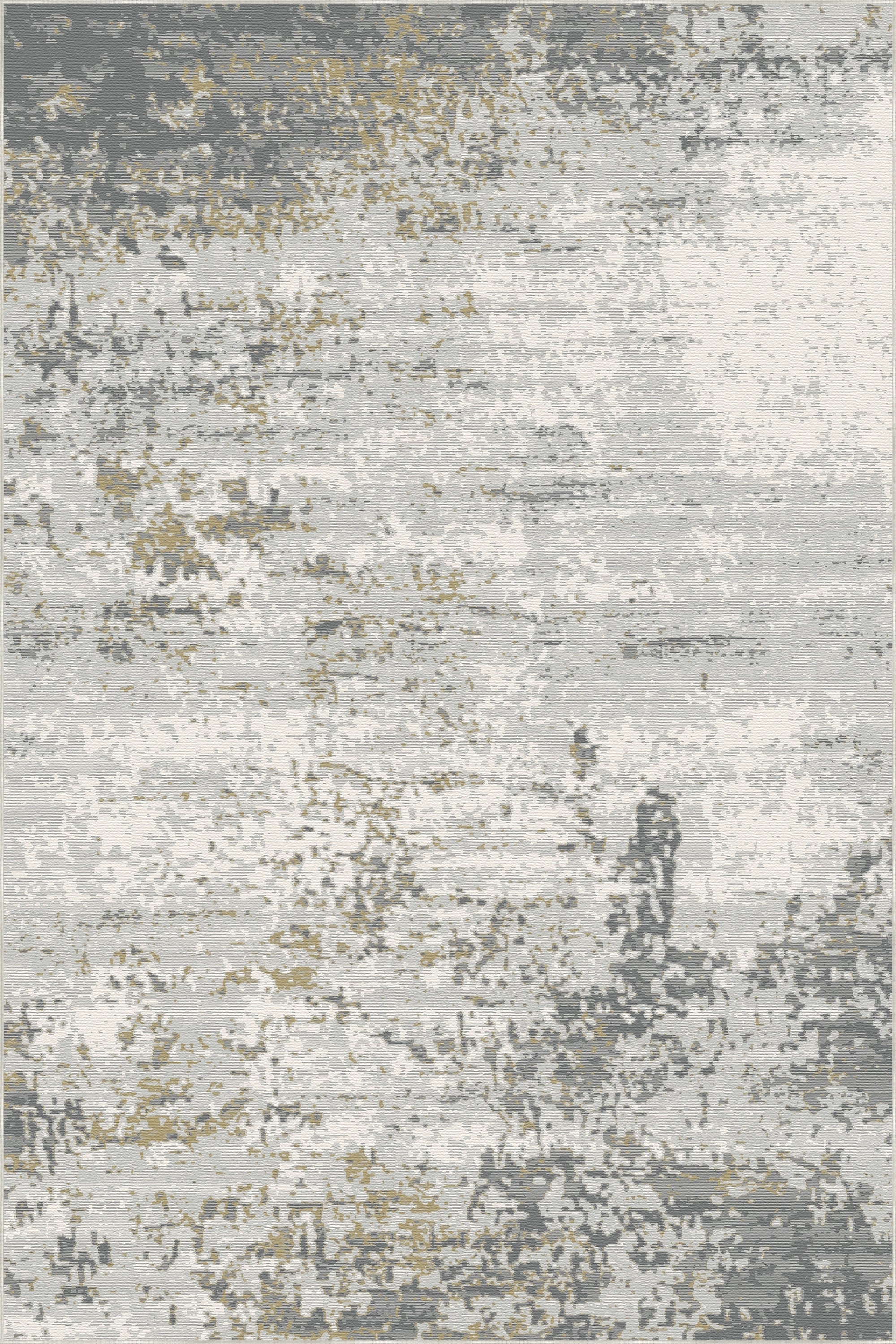 Graphite Patina Distressed Abstract Rug