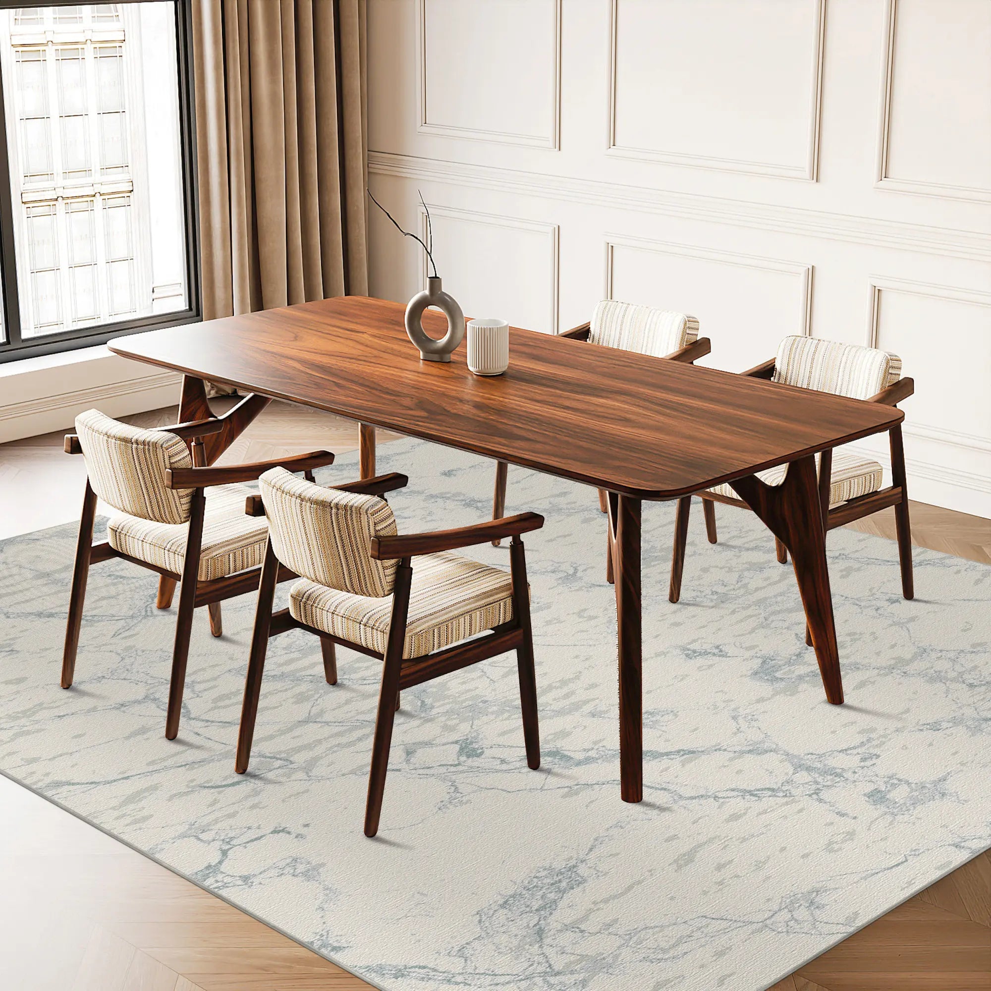Sapphire Vein Marble Washable Rug