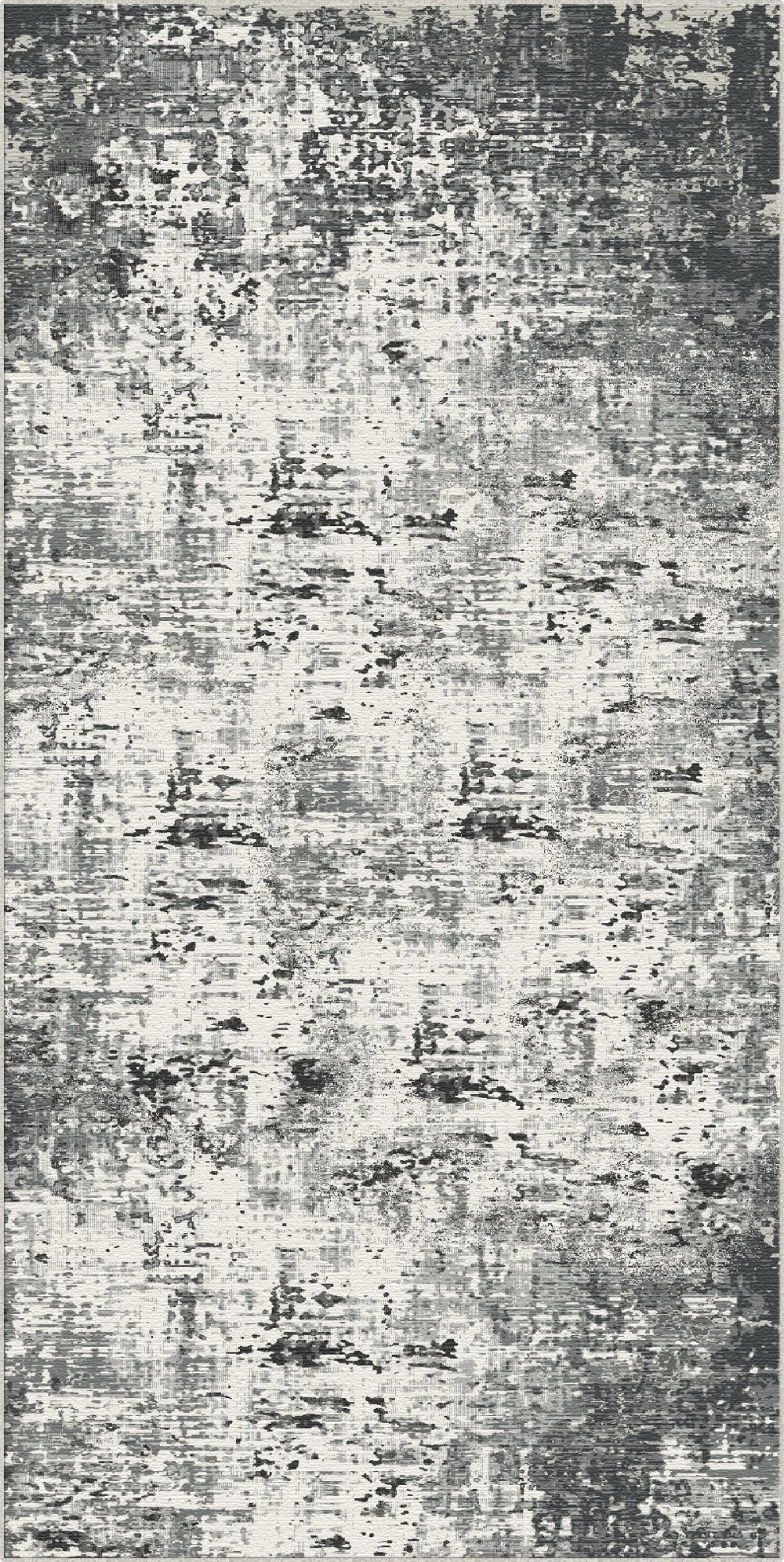 Obsidian Static Industrial Abstract Rug
