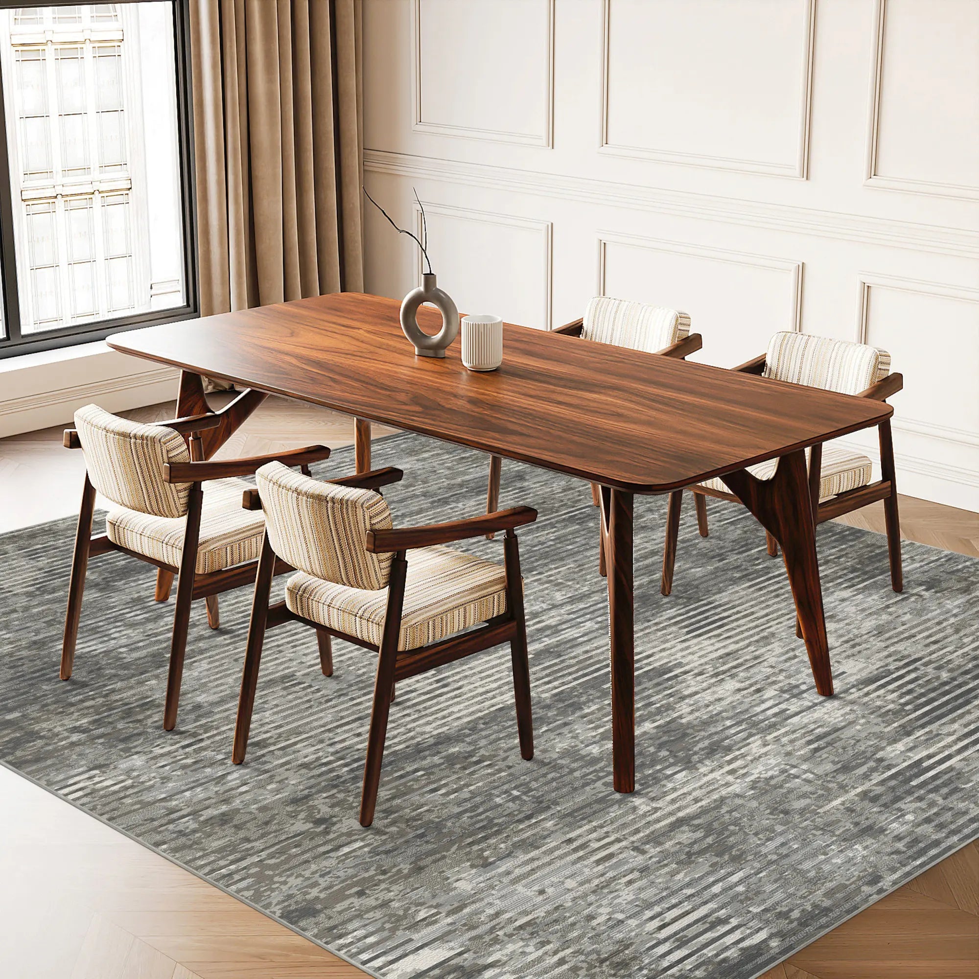 Pebble Horizon Industrial Abstract Rug