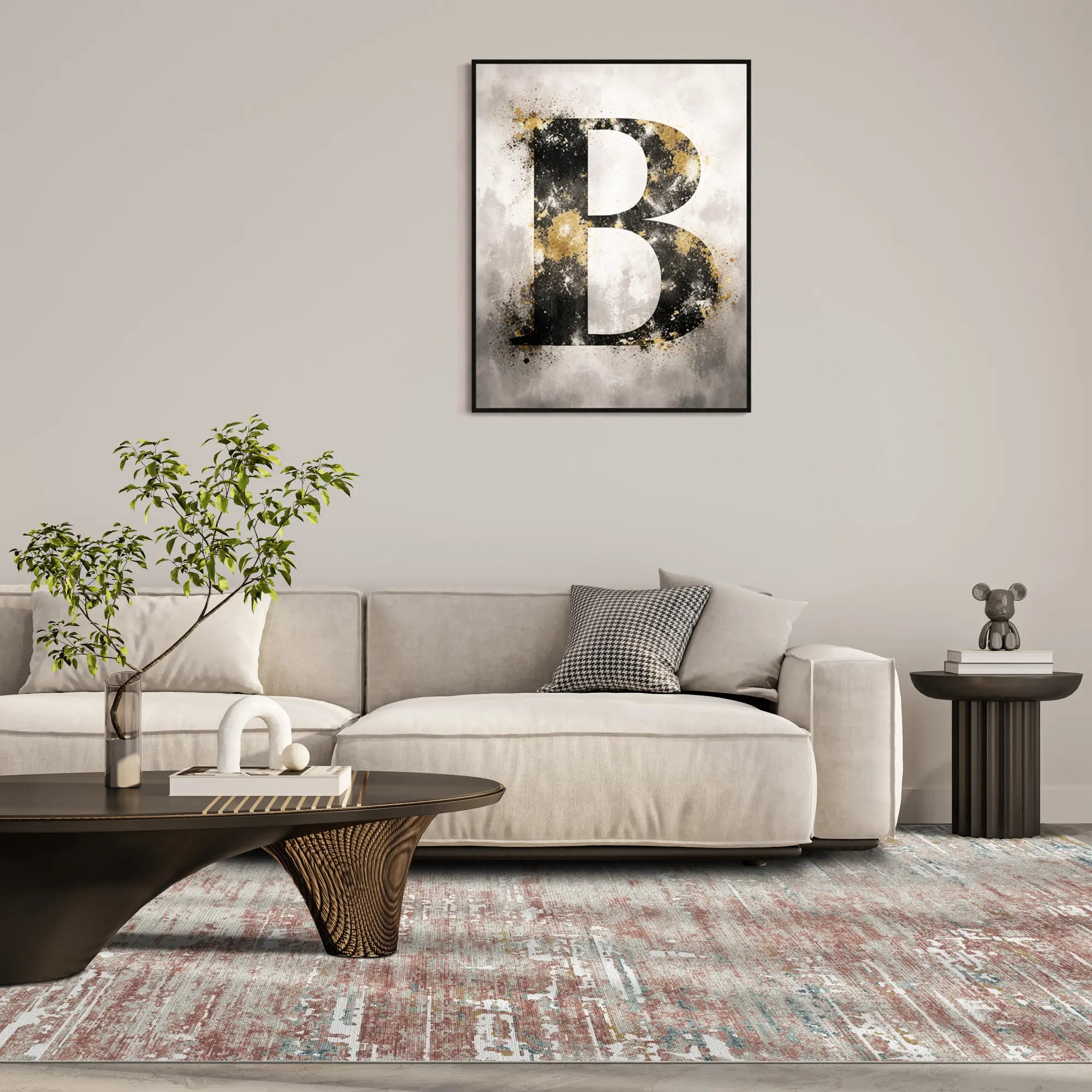 Canyon Ember Washable Abstract Rug