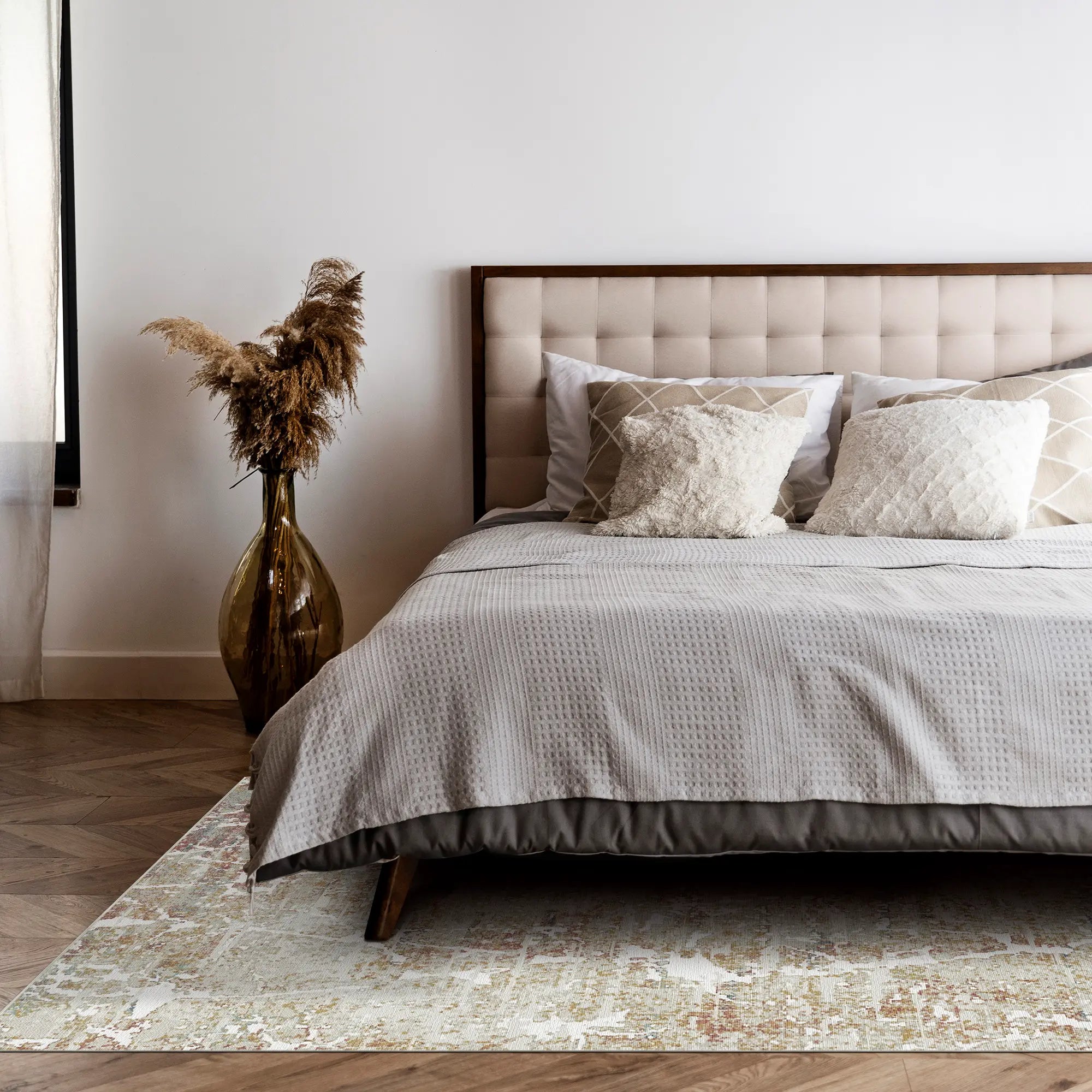 Amber Vein Washable Abstract Rug